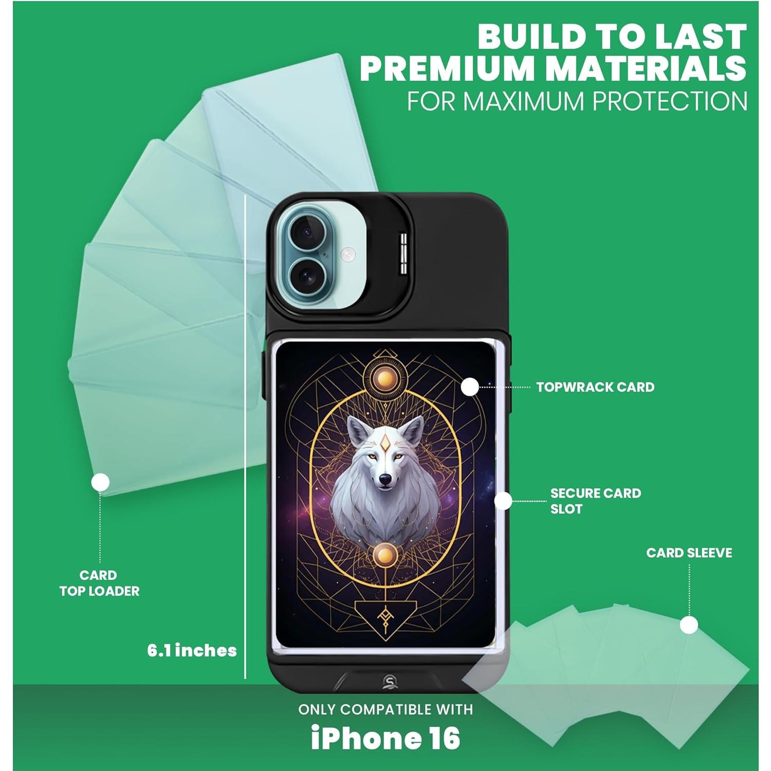 Funda protectora para iPhone 16 Superious con soporte y 5 fundas