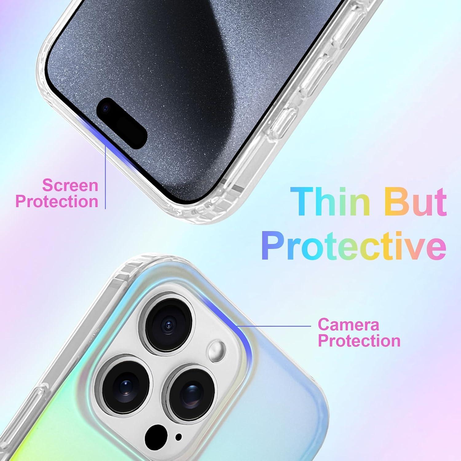 Funda Protectora Heaofei para iPhone 15 Pro Max Iridiscente