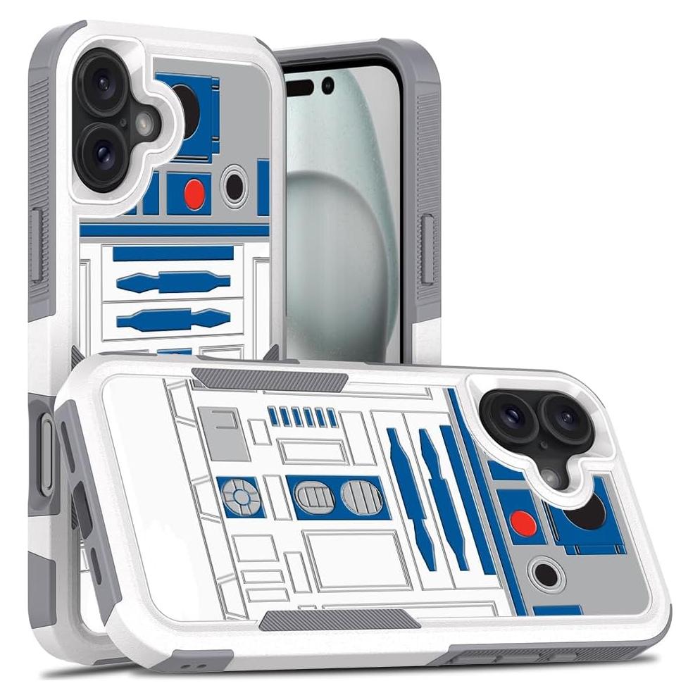 Funda Dura para iPhone 16 Plus Candykisscase Robot 2 en 1