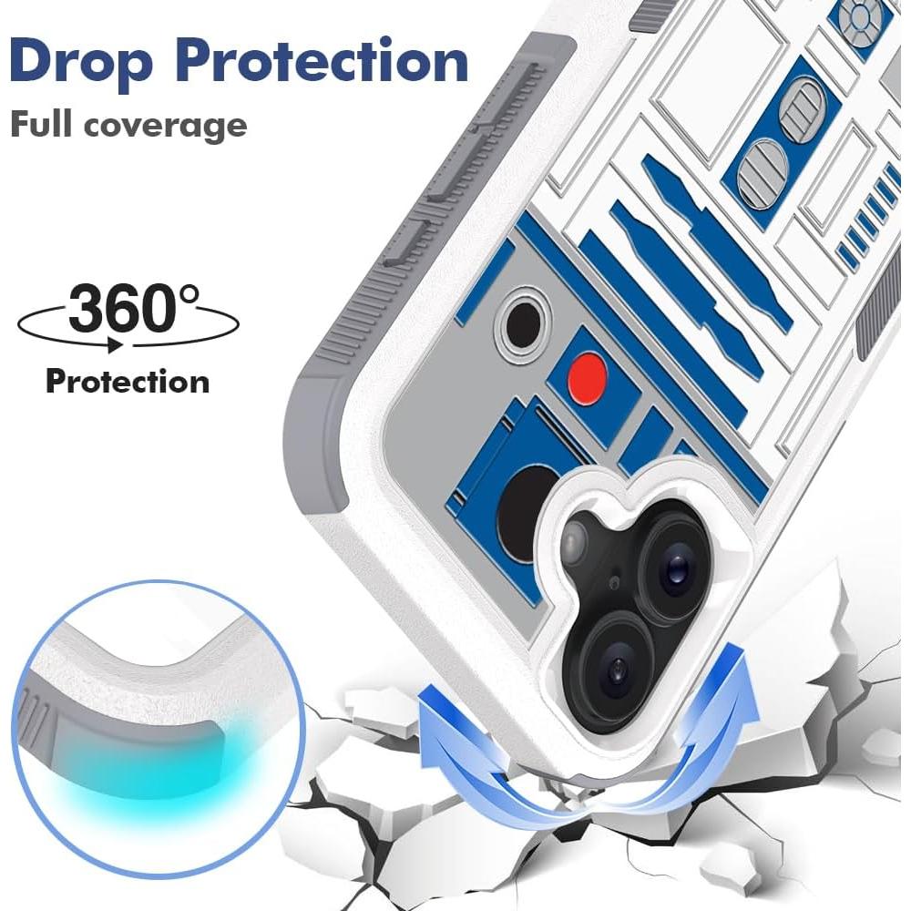 Funda Dura para iPhone 16 Plus Candykisscase Robot 2 en 1