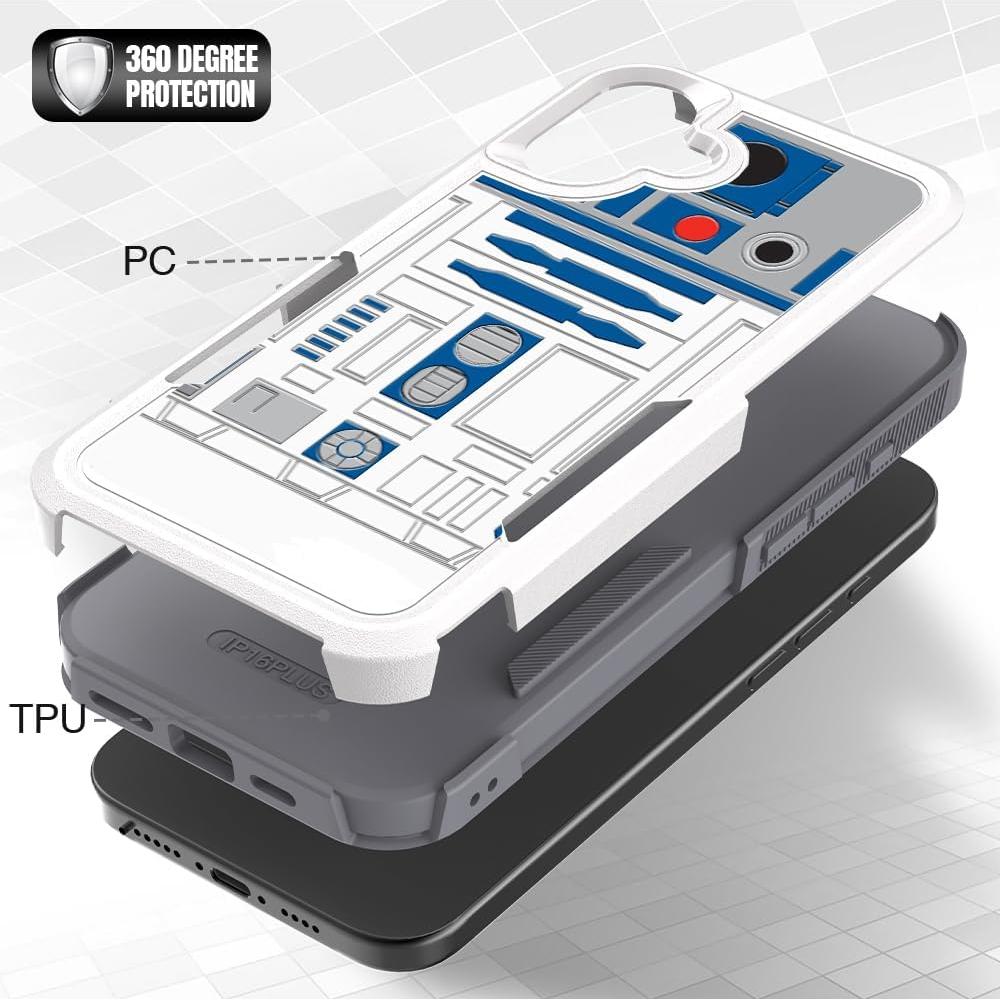 Funda Dura para iPhone 16 Plus Candykisscase Robot 2 en 1