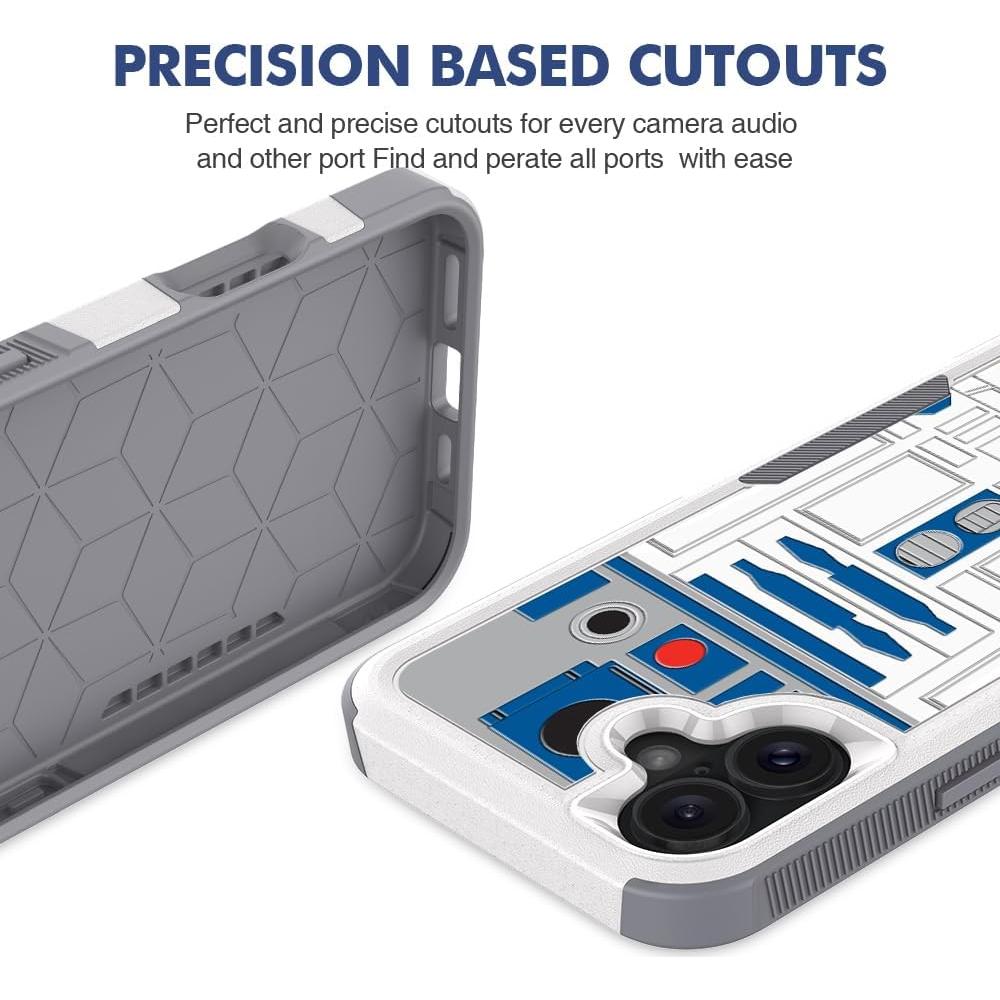 Funda Dura para iPhone 16 Plus Candykisscase Robot 2 en 1