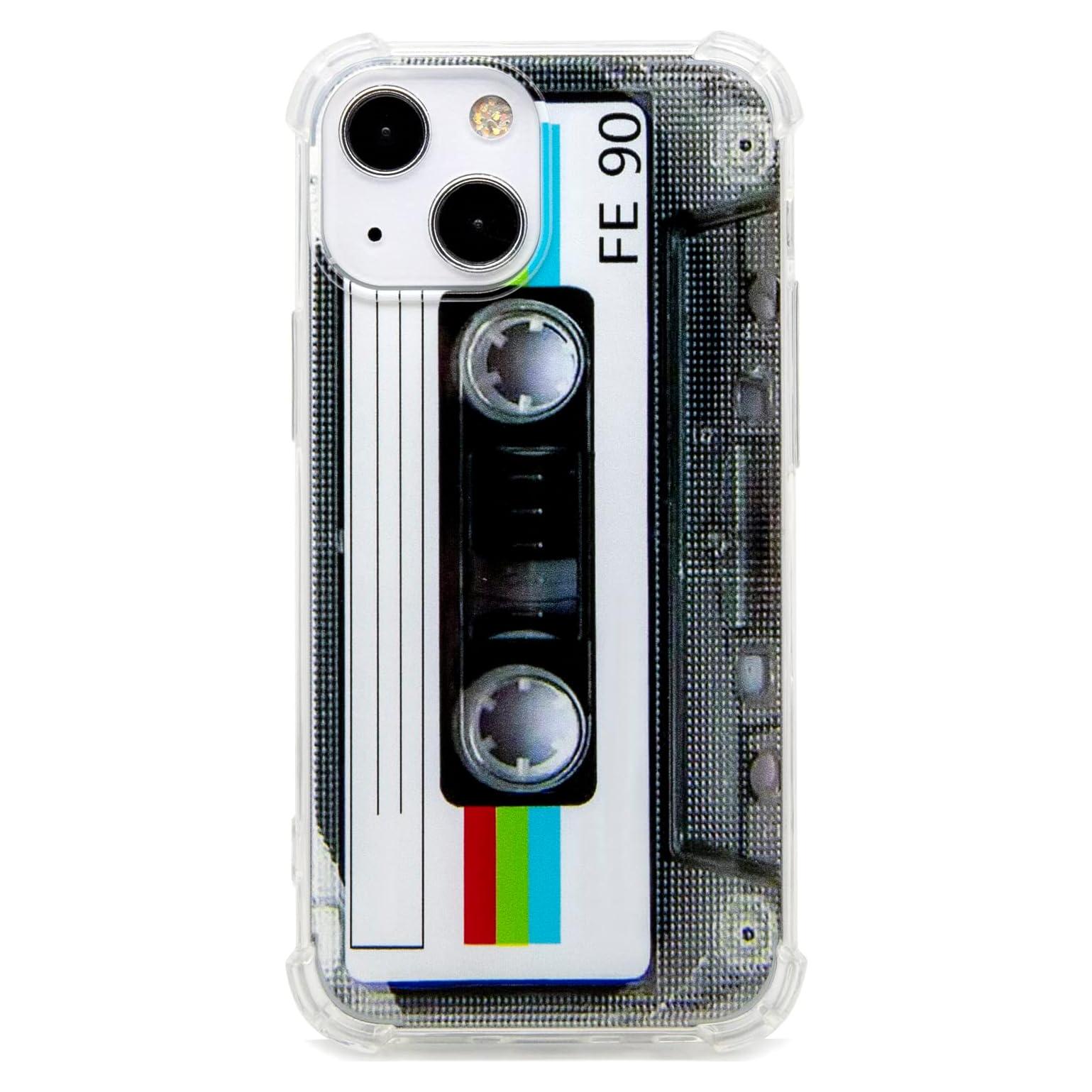 Funda Dura TPU para iPhone 13 Mini Cinta de Casete Retro