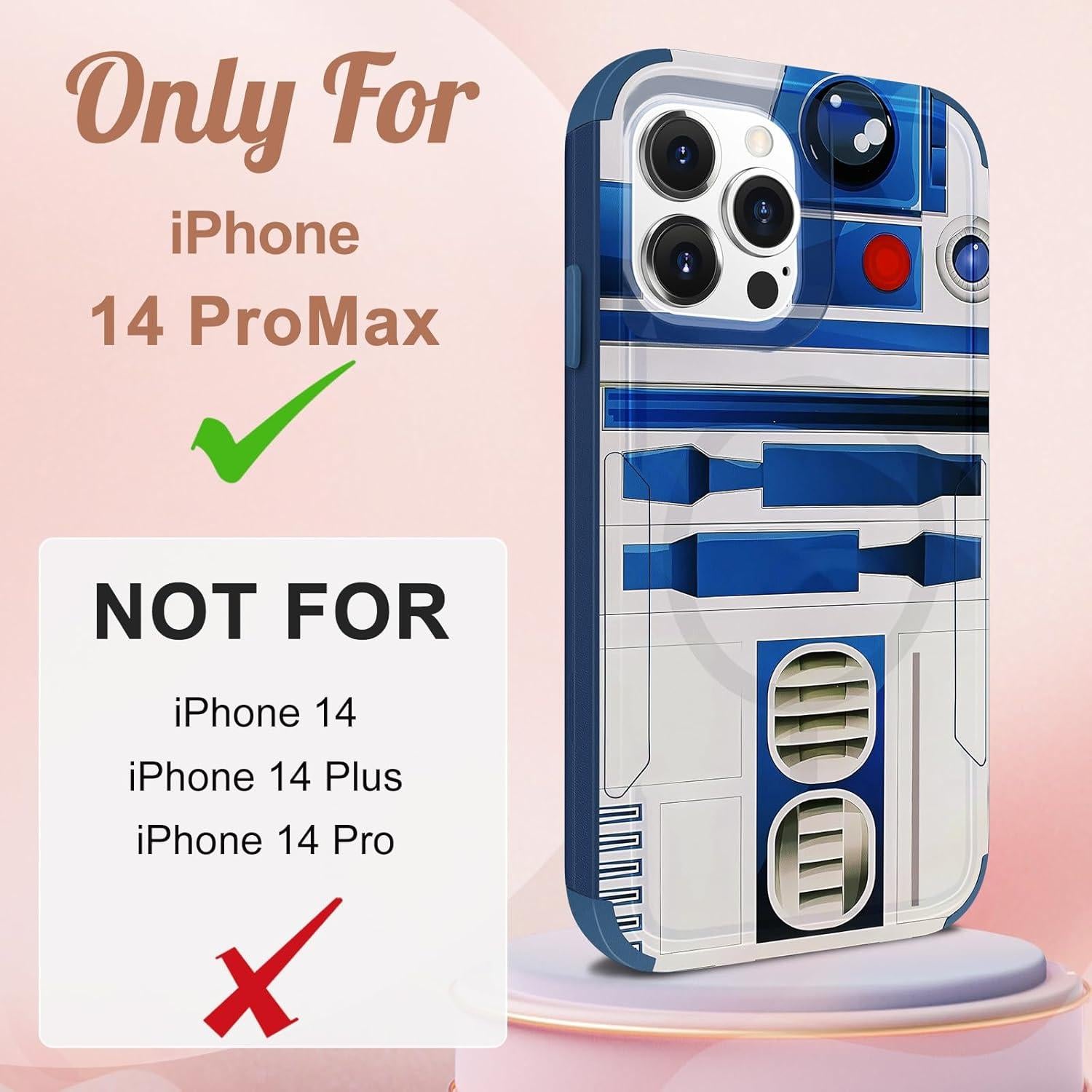 Funda magnética para iPhone 14 Pro Max LISEVO - Robot Azul