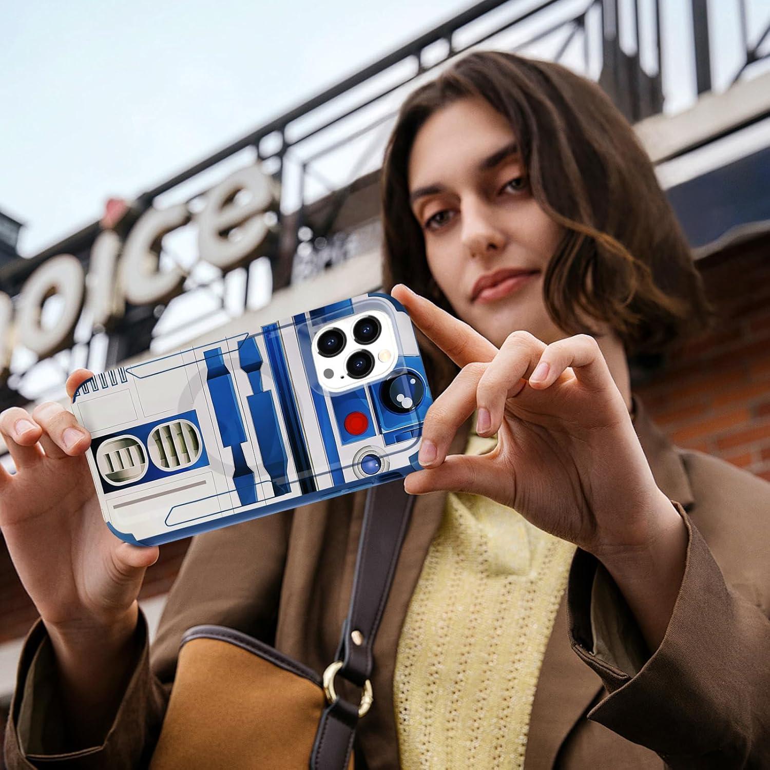 Funda magnética para iPhone 14 Pro Max LISEVO - Robot Azul