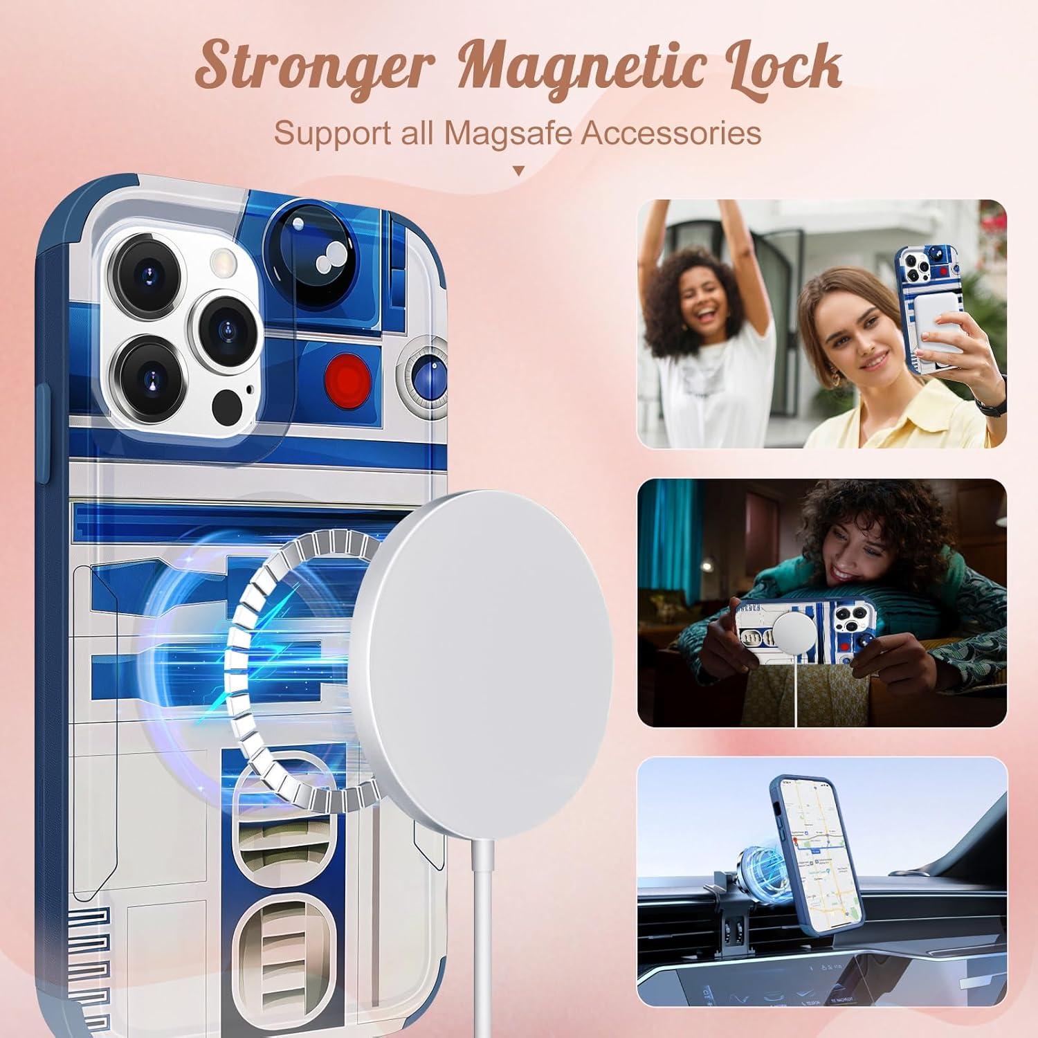 Funda Protectora Magnética LISEVO para iPhone 15 Pro Max Azul