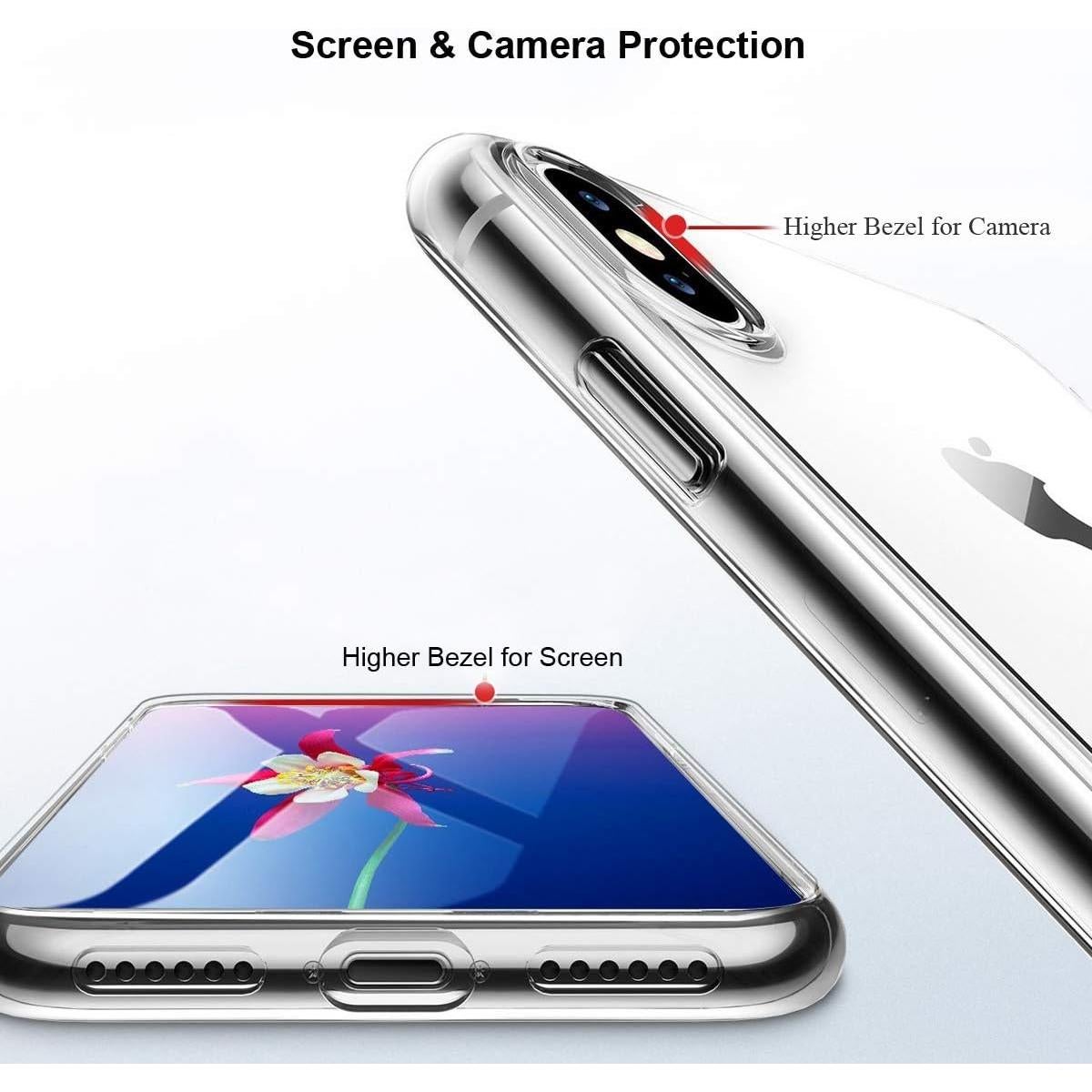 Funda Unov para iPhone Xs/X Transparente Delgado TPU Gran Olas