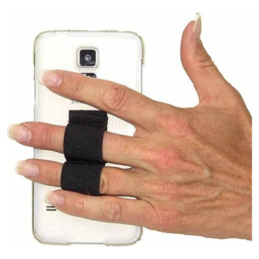 Agarradera de Teléfono 2-Loop Lazy-Hands - Negro - Paquete de 5