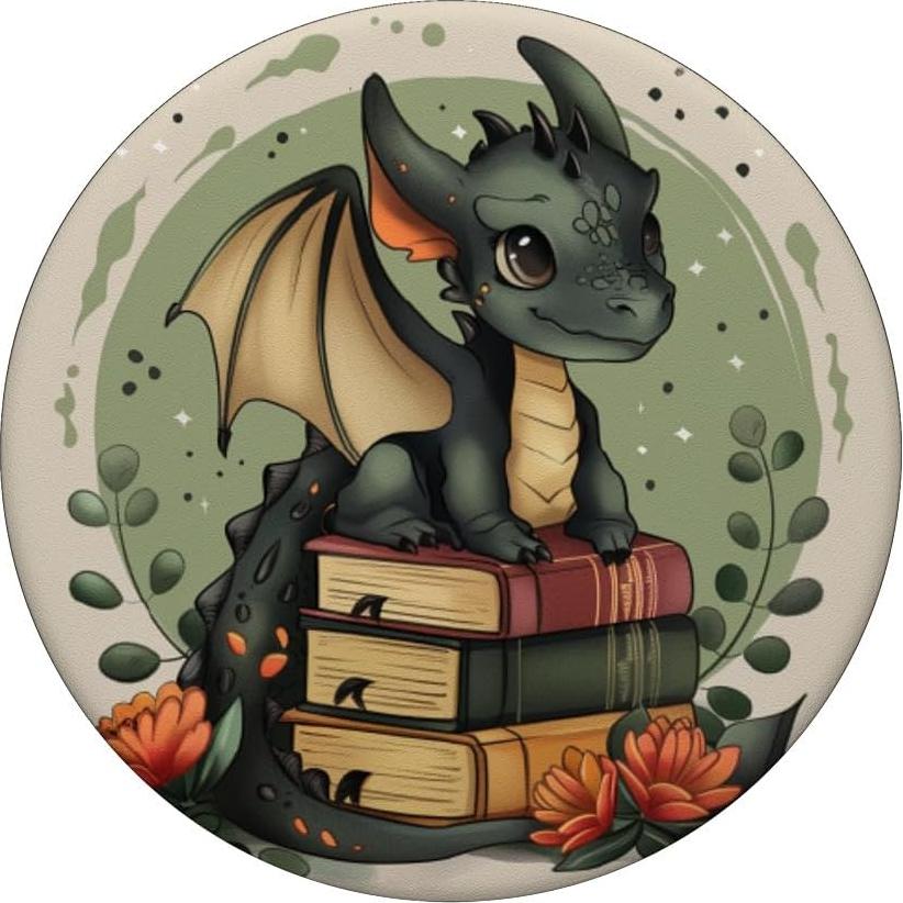 PopGrip Adhesivo Dragón Lector Bibliotecario PopSockets