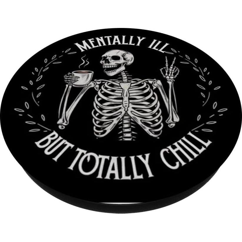 PopGrip Adhesivo PopSockets Esqueleto Humorístico Negro