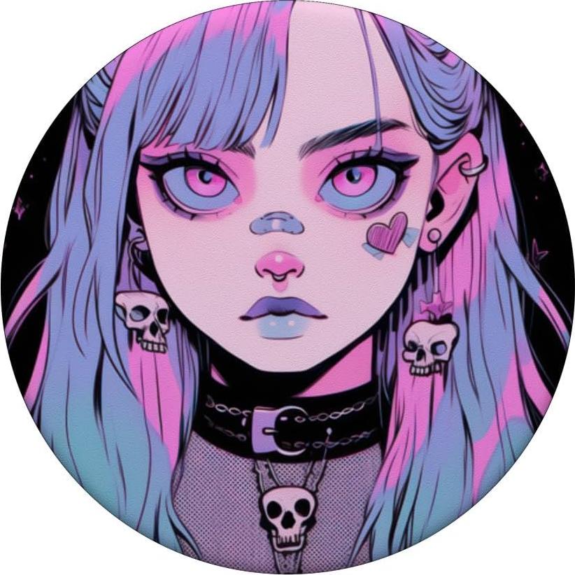 PopSocket Estándar PopGrip Chica Anime Goth 10.9x8.6cm