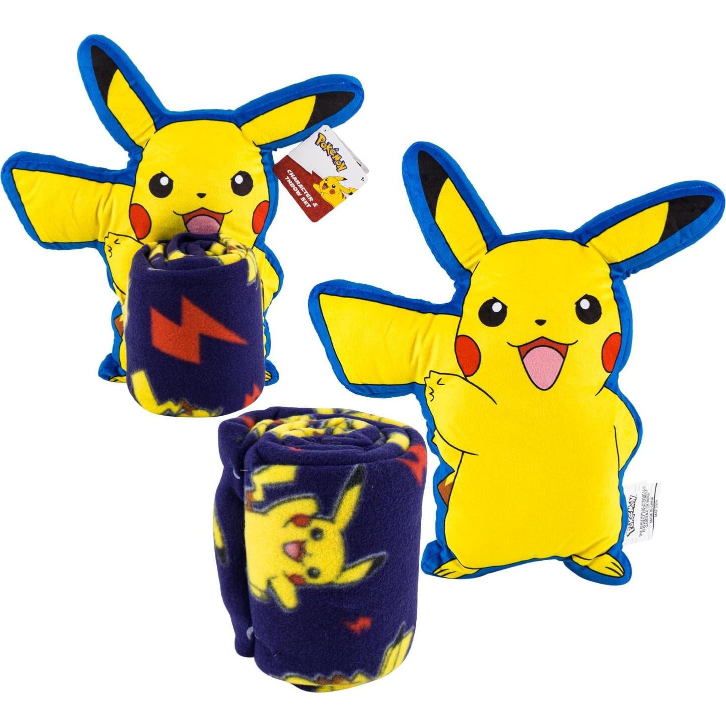 Conjunto de Viaje Pikachu NORTHWEST - Manta 101.6x127 cm y Peluche 38.1 cm