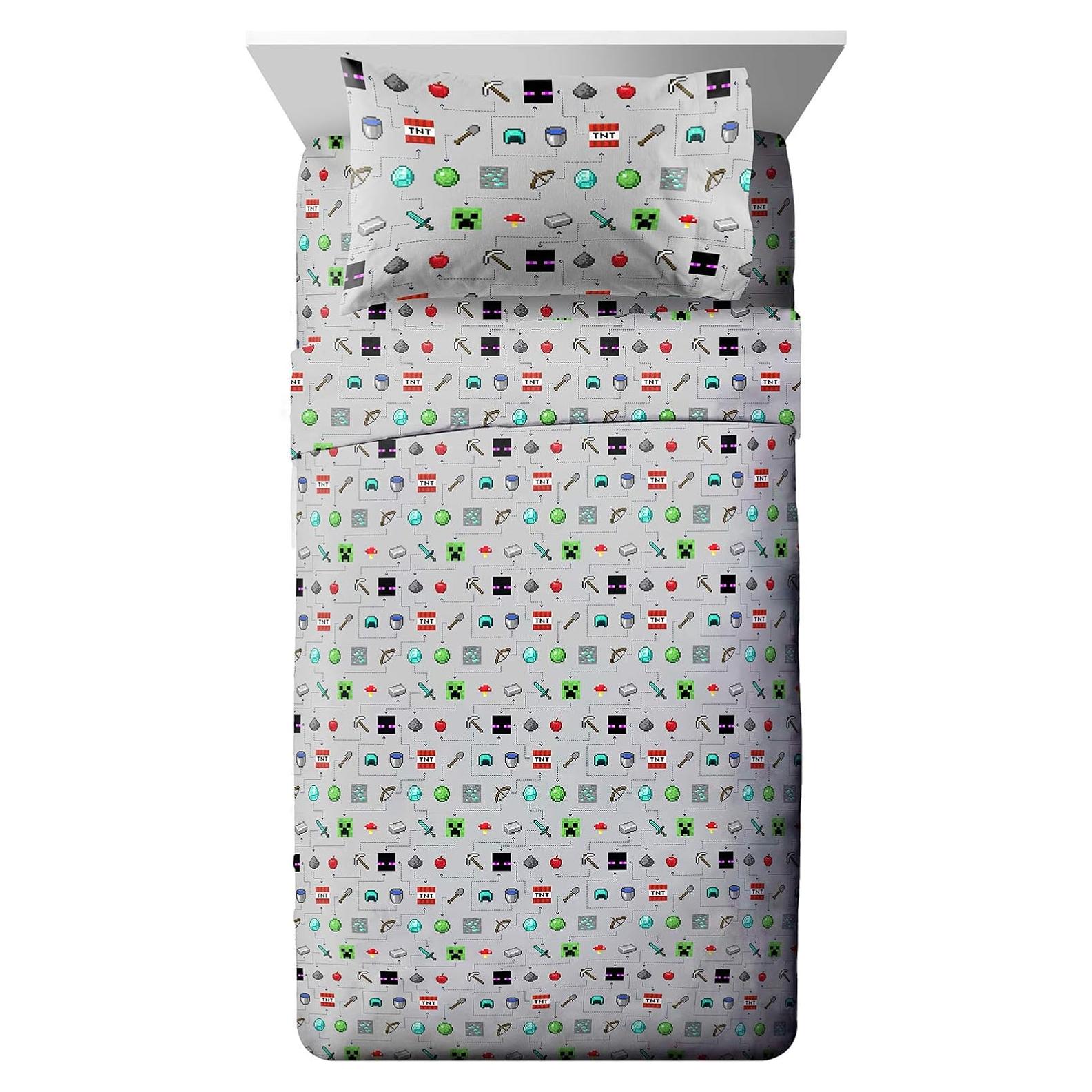 Juego de Sábanas Completo Jay Franco Minecraft 4 Piezas