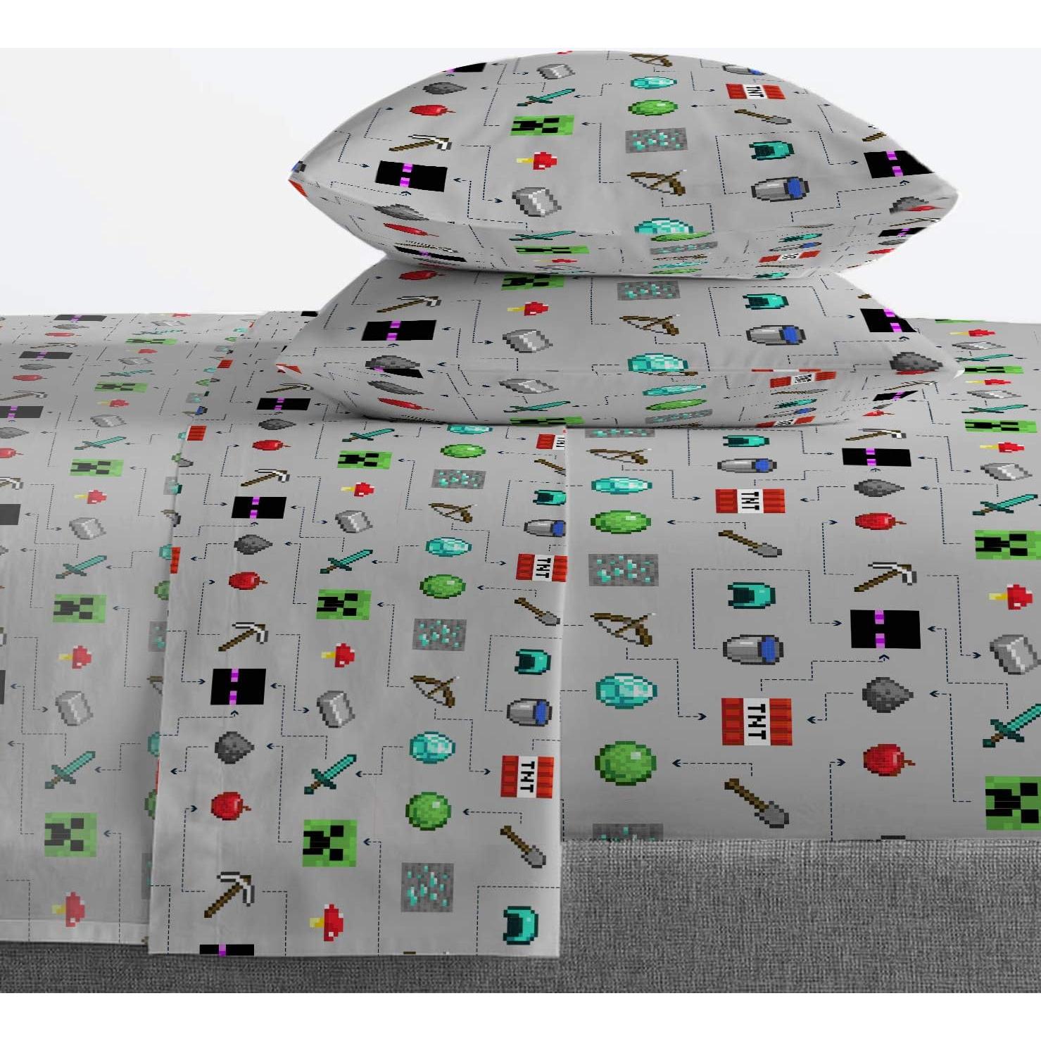 Juego de Sábanas Completo Jay Franco Minecraft 4 Piezas