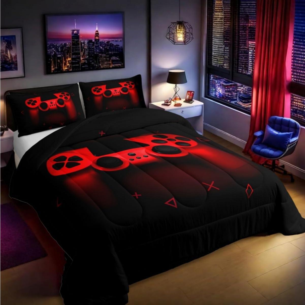 Juego de Edredón Gamer Erosebridal Individual Microfibra