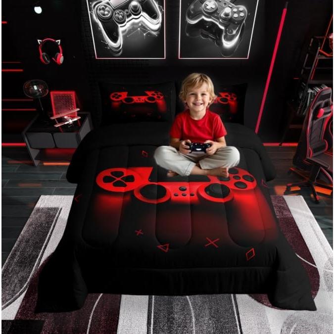 Juego de Edredón Gamer Erosebridal Individual Microfibra