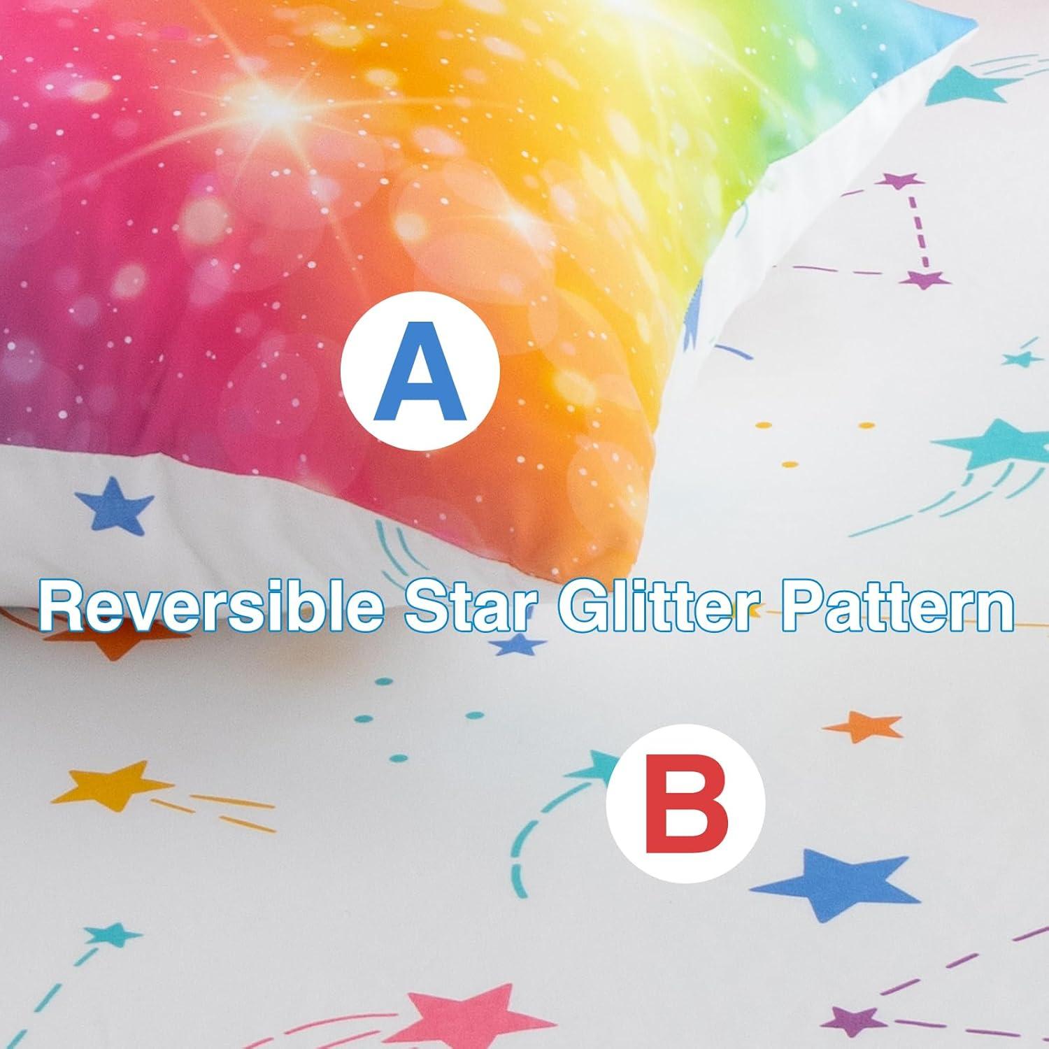 Juego de Ropa de Cama Twin 6 Piezas Un Buen Noche Arcoíris