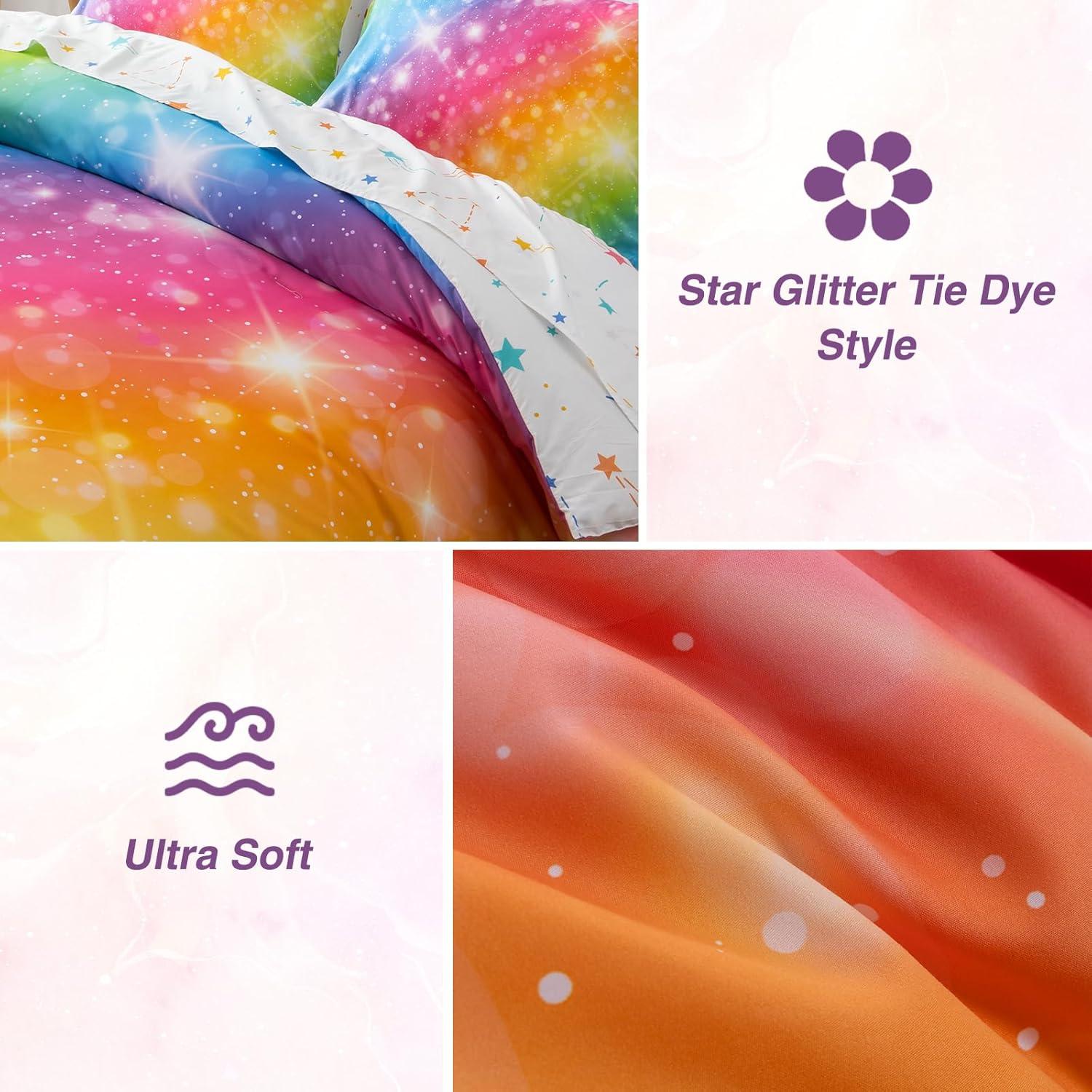 Juego de Ropa de Cama Twin 6 Piezas Un Buen Noche Arcoíris