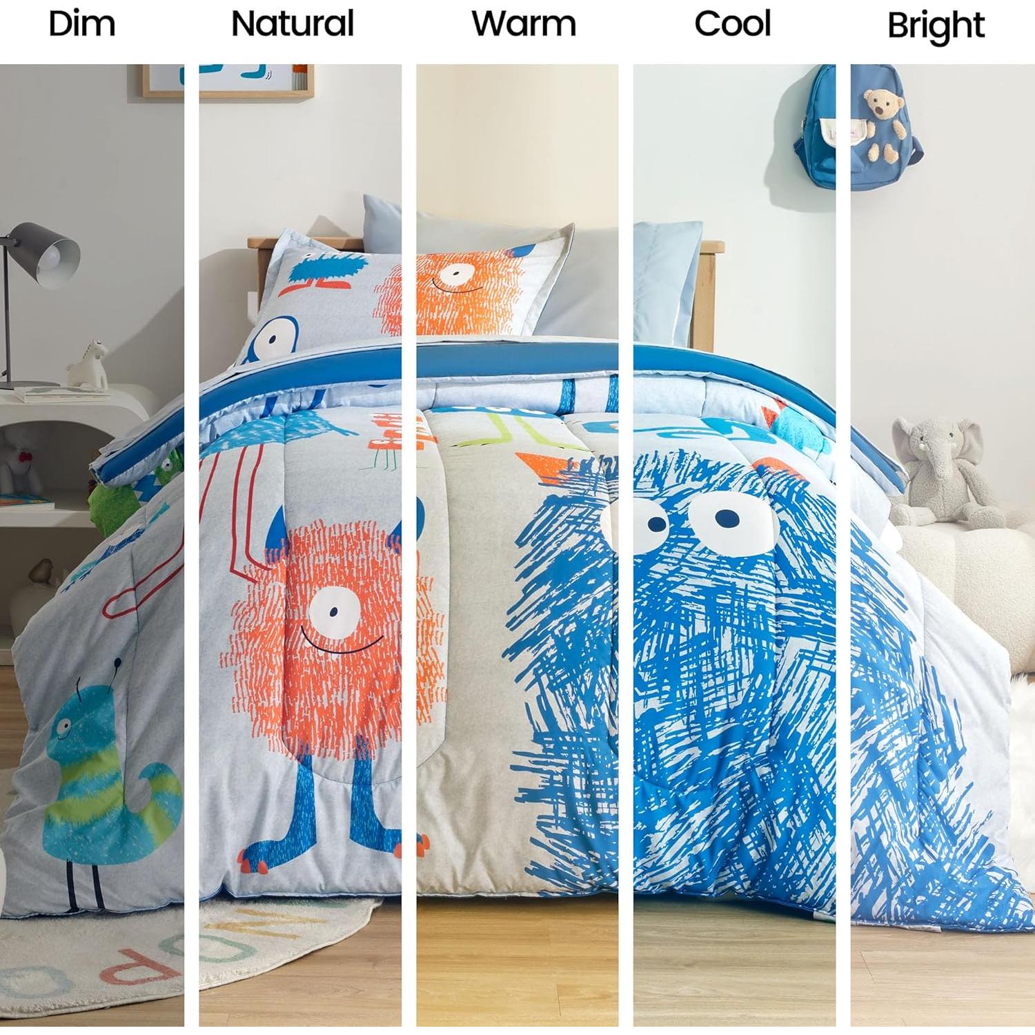 Conjunto de Ropa de Cama SLEEP ZONE 7 Piezas Monstruo Full/Queen