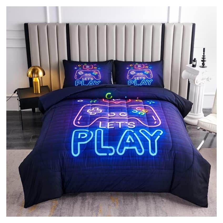 Juego de Edredón Twin Helloosuu Gamer 3 Piezas Microfibra