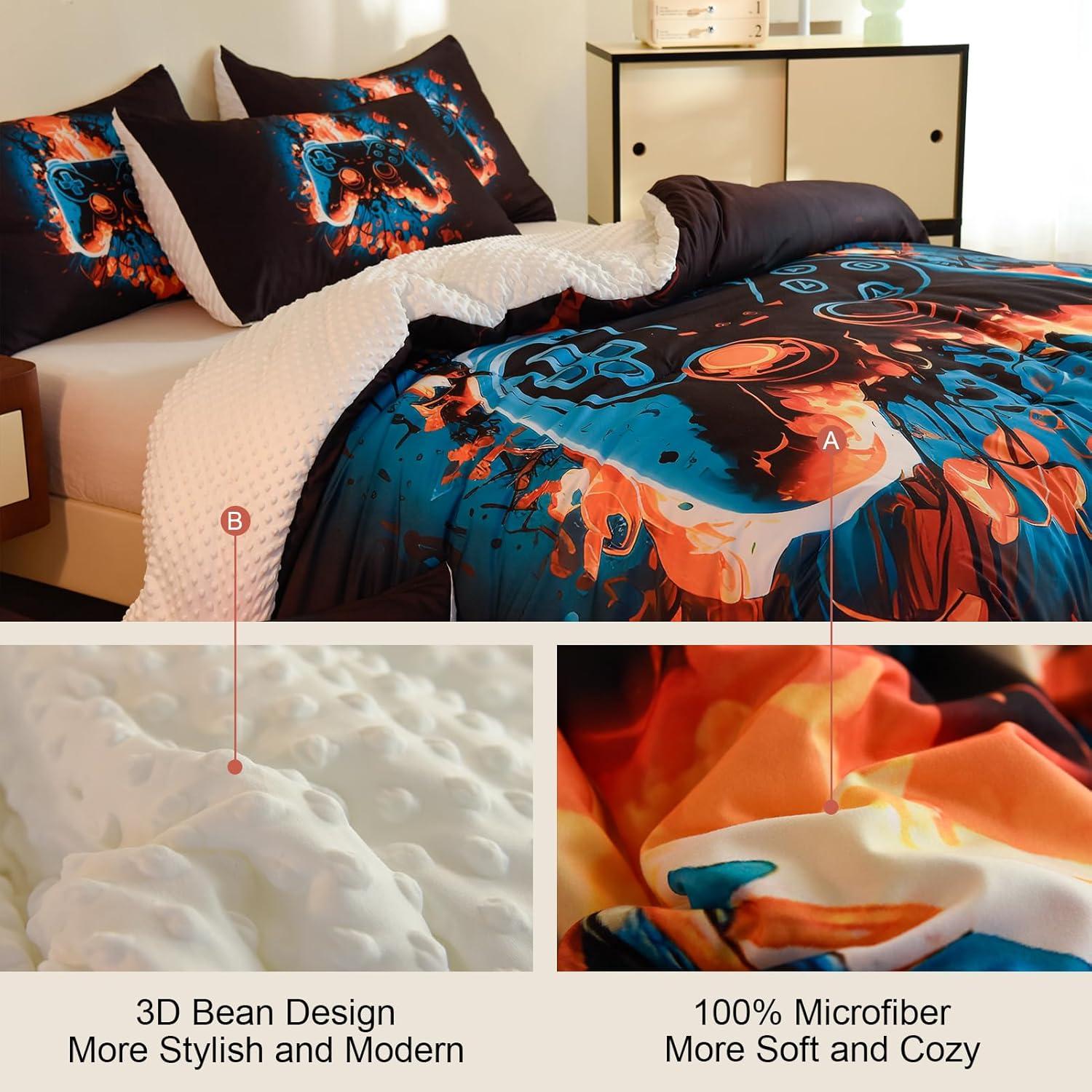 Conjunto de Edredón Completo Cyusri Controlador de Juego 3 Piezas