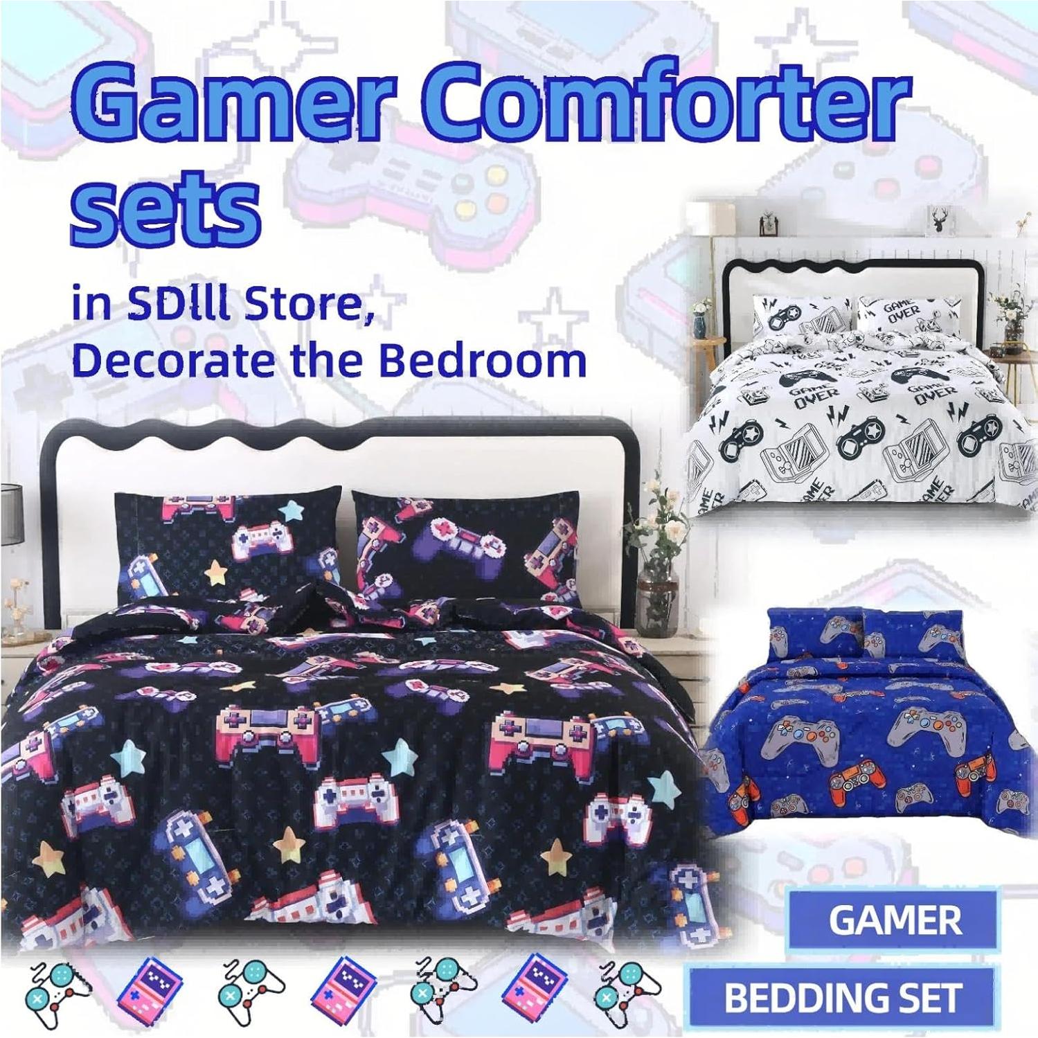 Conjunto de Edredón Gamer SDIII Reina 3 Piezas Microfibra