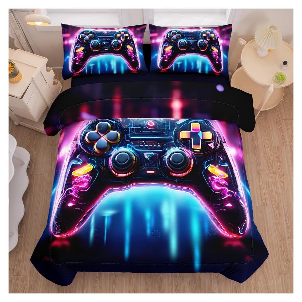 Juego de Edredón Twin 5PCS Helloosuu Gamer - Ropa de Cama