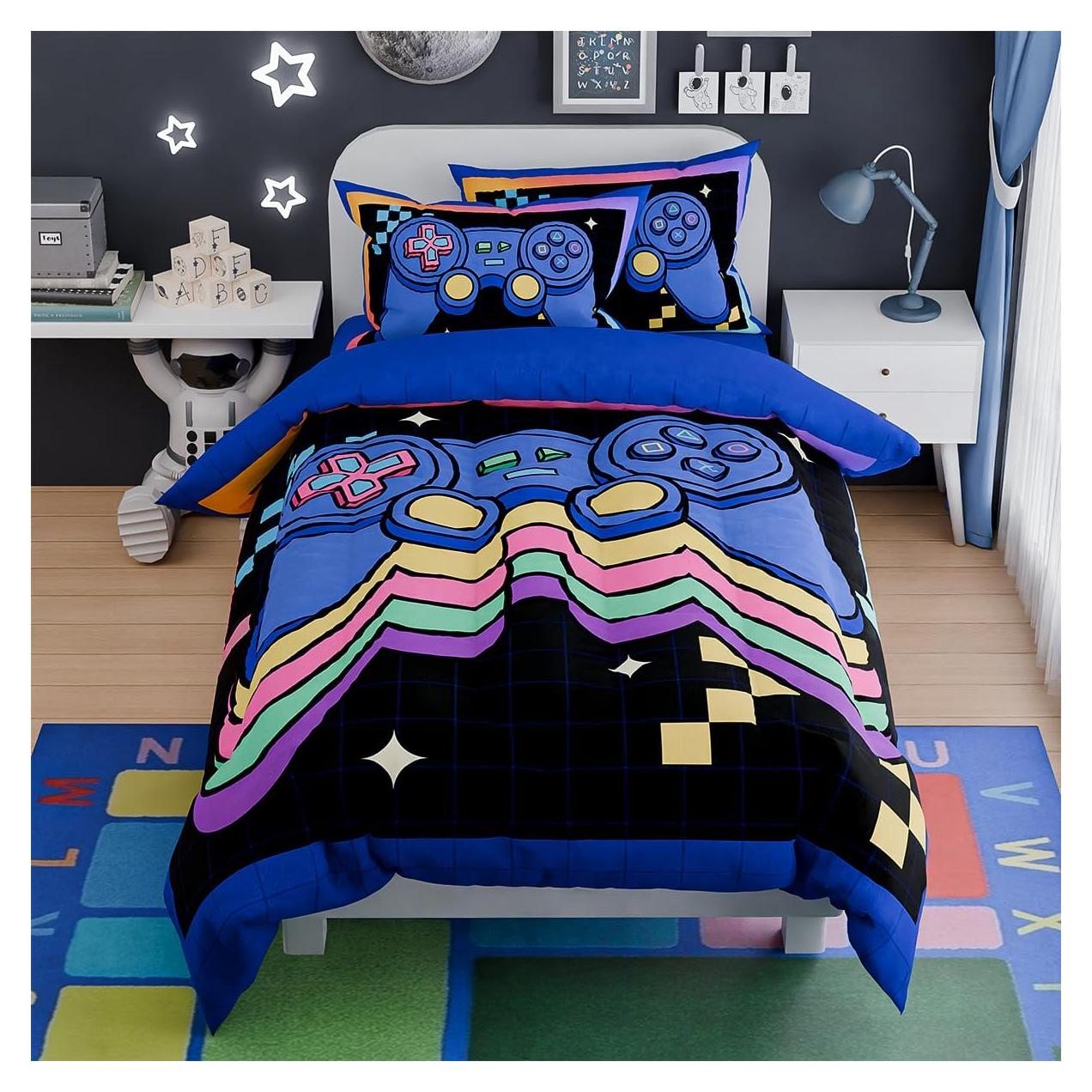 Conjunto de Edredón Gamer SANDJEST 3 Piezas Microfibra