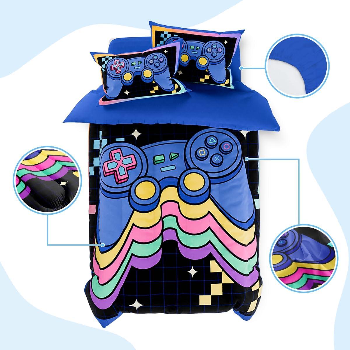Conjunto de Edredón Gamer SANDJEST 3 Piezas Microfibra