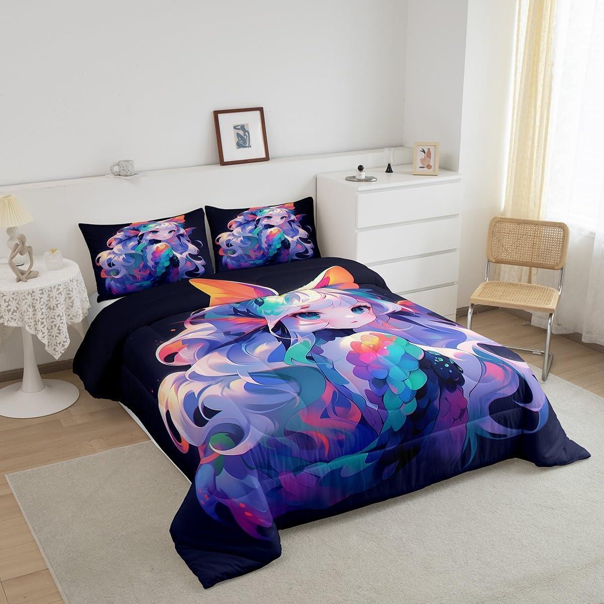 Conjunto de Ropa de Cama Individual Erosebridal Anime 3D Rosa