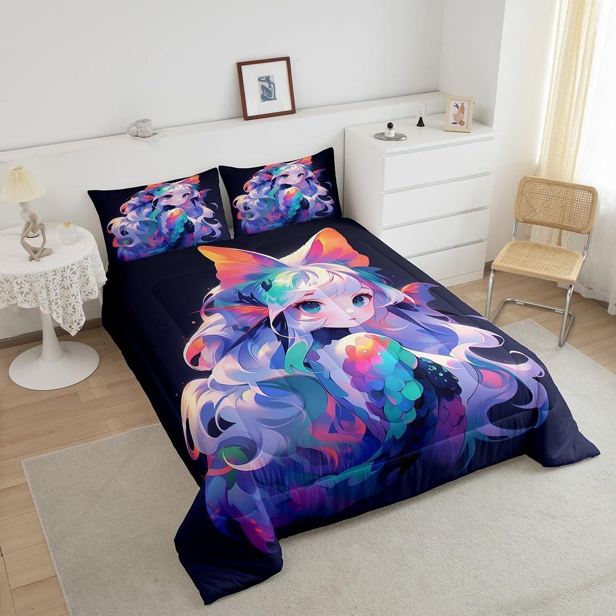 Conjunto de Ropa de Cama Individual Erosebridal Anime 3D Rosa