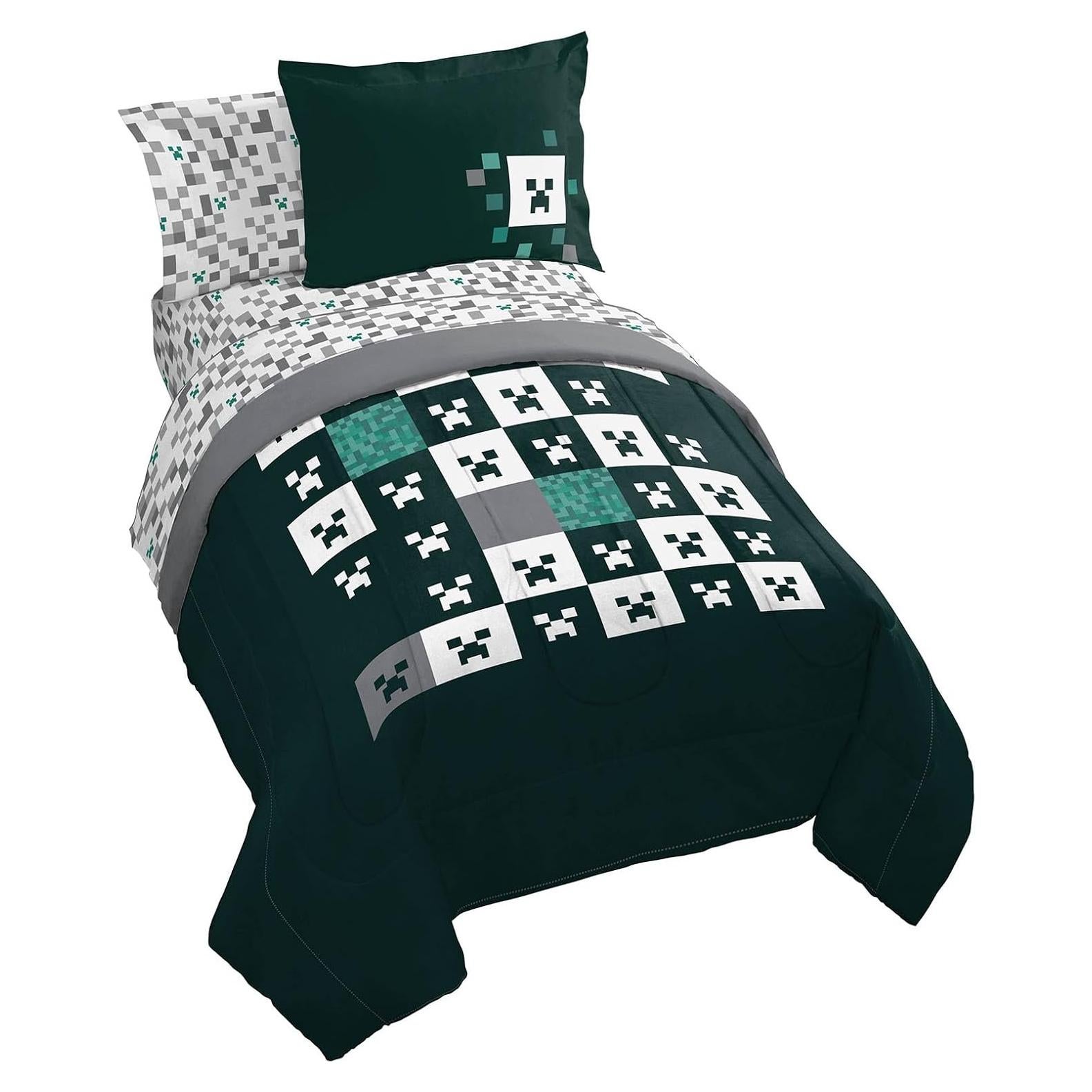 Juego de Edredón Twin Jay Franco Minecraft 5 Piezas Suave