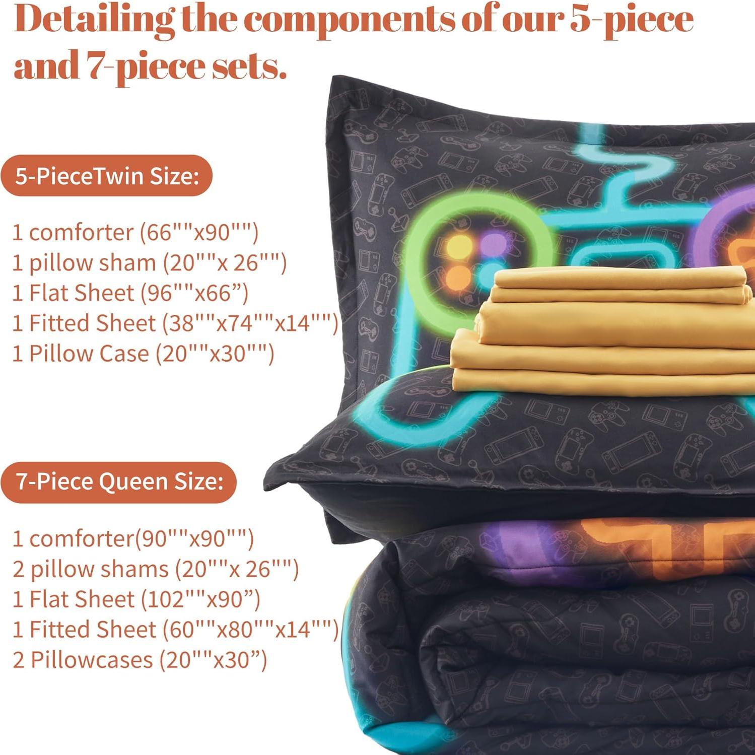 Conjunto de Edredón Twin Sonive 7 Piezas Conexión Nocturna