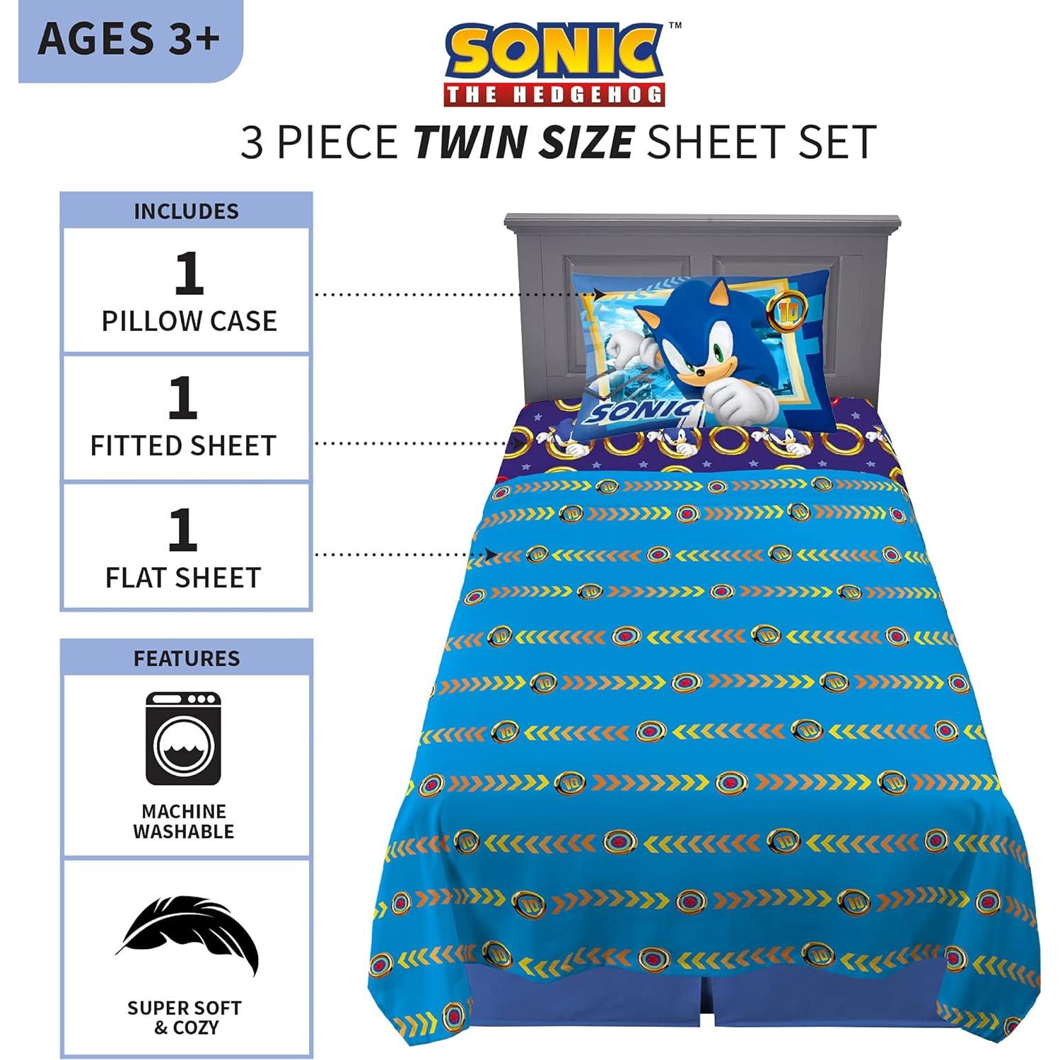 Conjunto de Sábanas Microfibra Franco Kids Individual Sonic