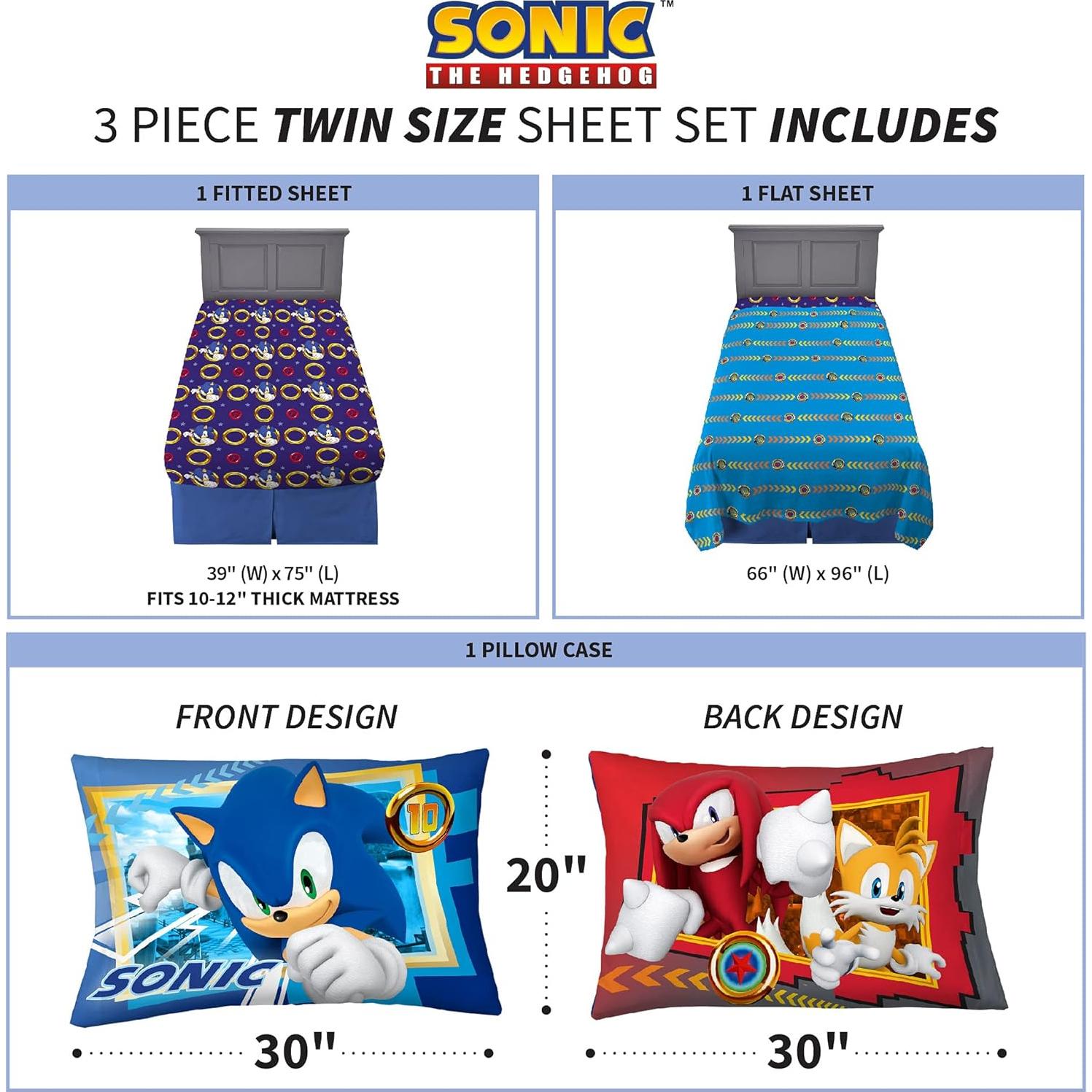 Conjunto de Sábanas Microfibra Franco Kids Individual Sonic