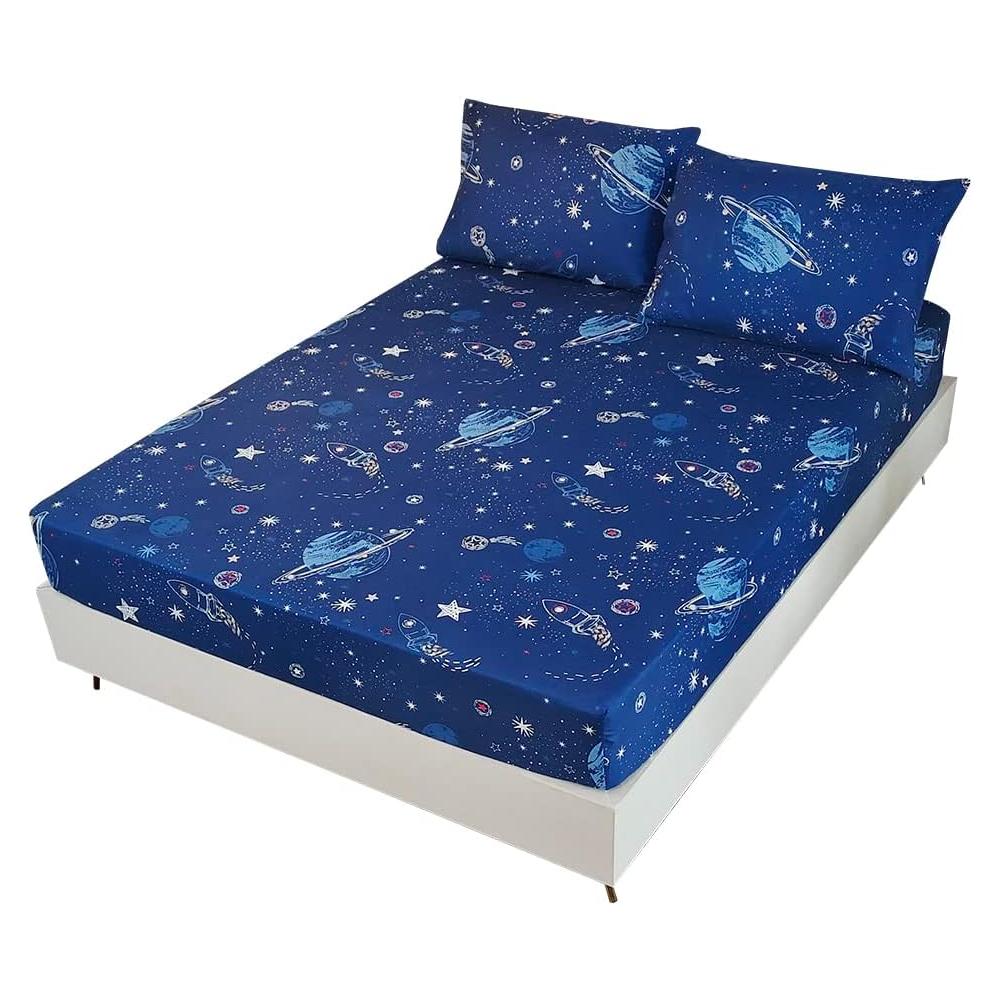 Juego de Sábanas Espaciales MAG Completo Microfibra Azul