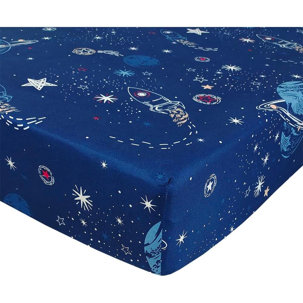 Juego de Sábanas Espaciales MAG Completo Microfibra Azul