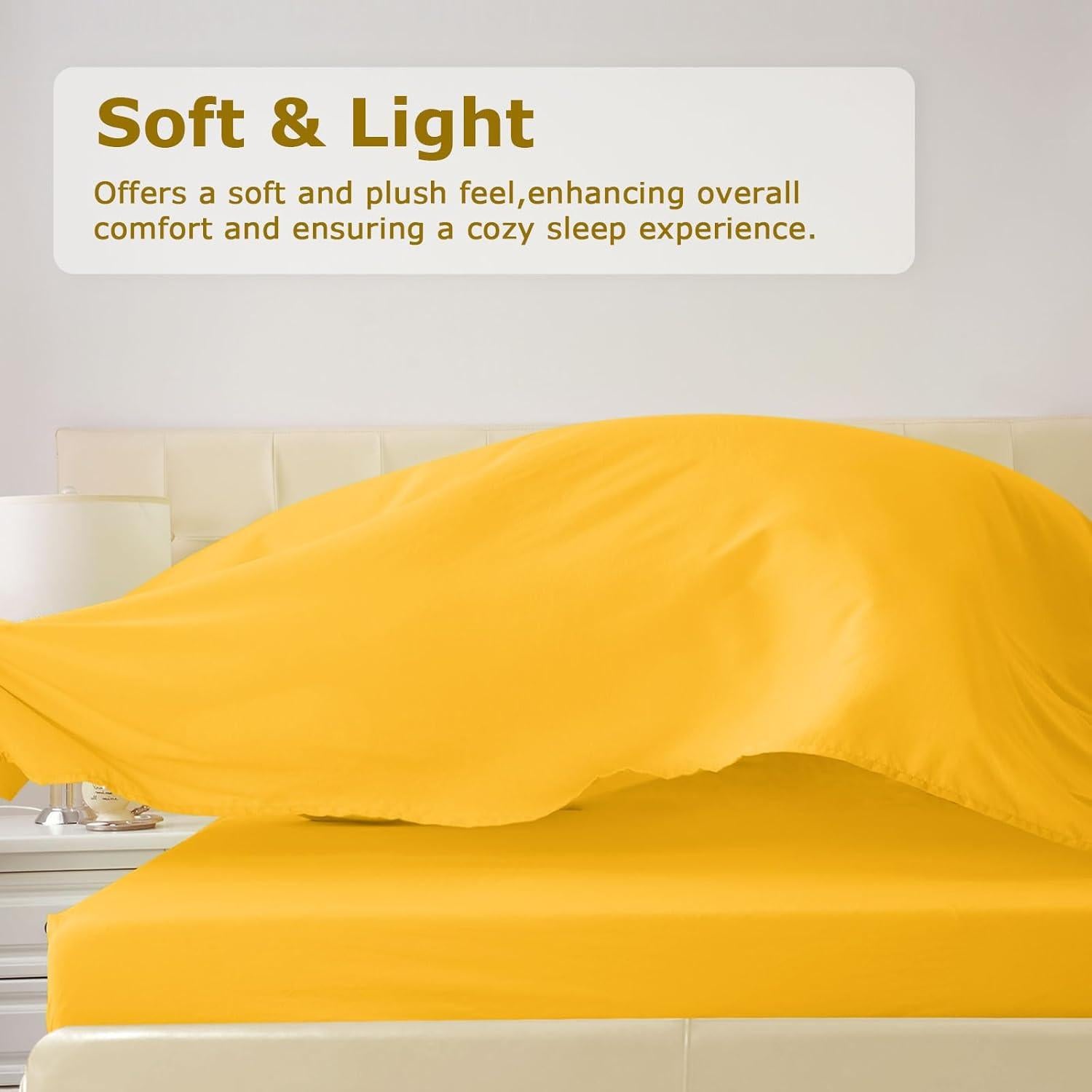 Juego de Sábanas Individual Homilay Microfibra 3 Piezas Amarillo