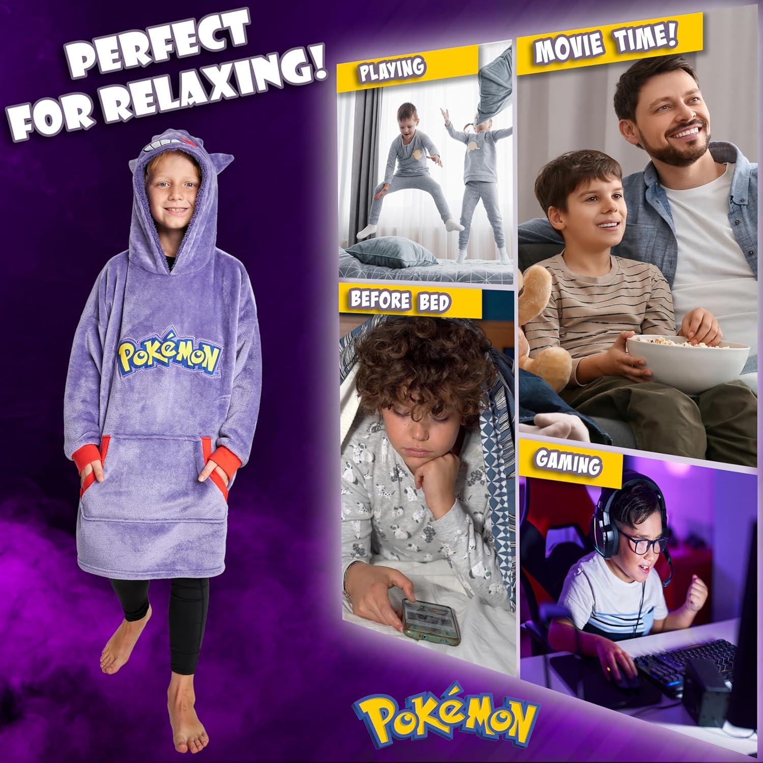 Manta con Capucha Pokemon Pikachu para Niños - Felpa Suave