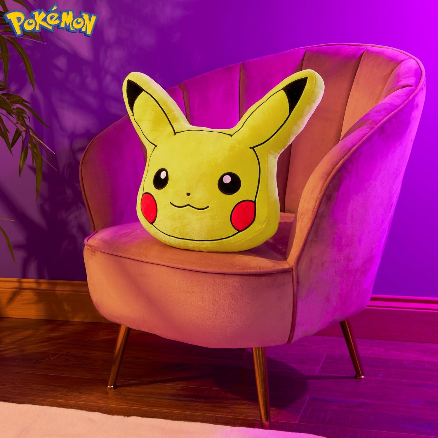 Cojín de Peluche 3D Pikachu Halentex 47x47cm Suave Anime