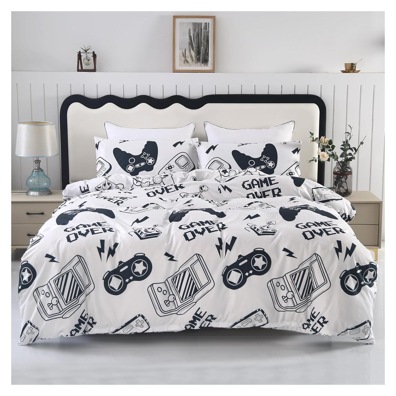 Funda de Edredón Gamer Blanca SDIII Twin con 2 Fundas