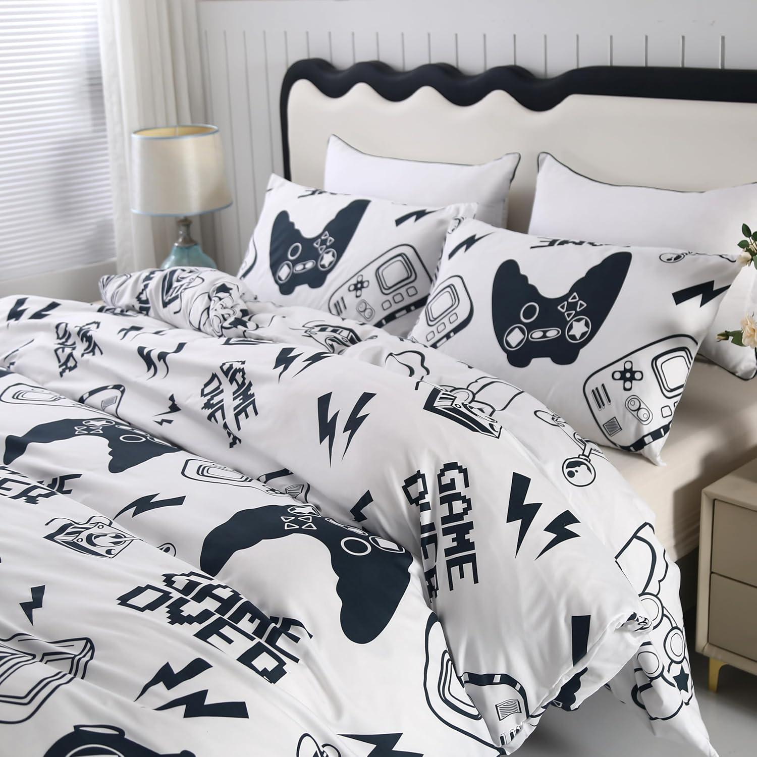 Funda de Edredón Gamer Blanca SDIII Twin con 2 Fundas