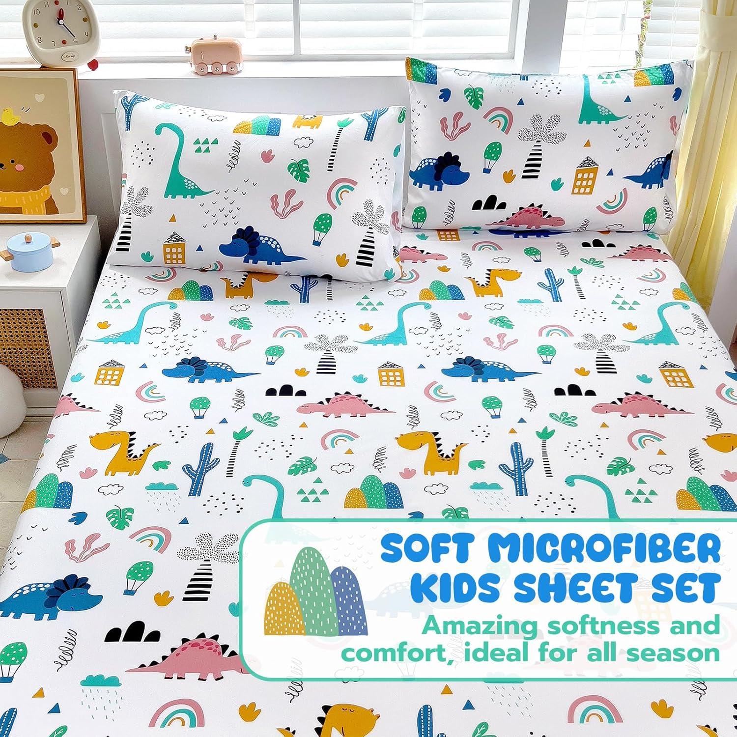 Juego de Sábanas Twin Homilay 3 Piezas Dinosaurio Microfibra