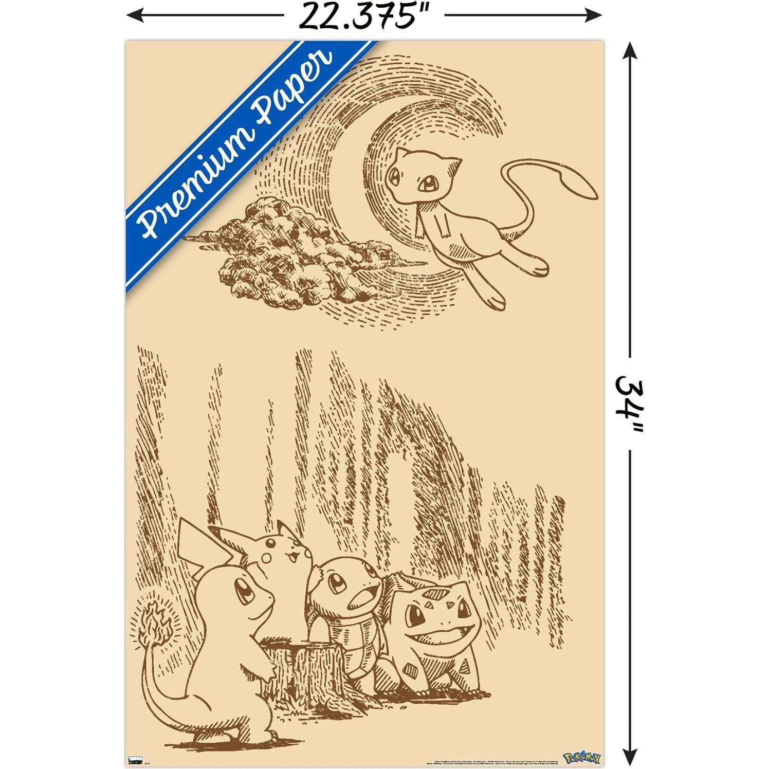 Póster de Pared Pokémon Trends International Escena Sepia 86.4x57cm