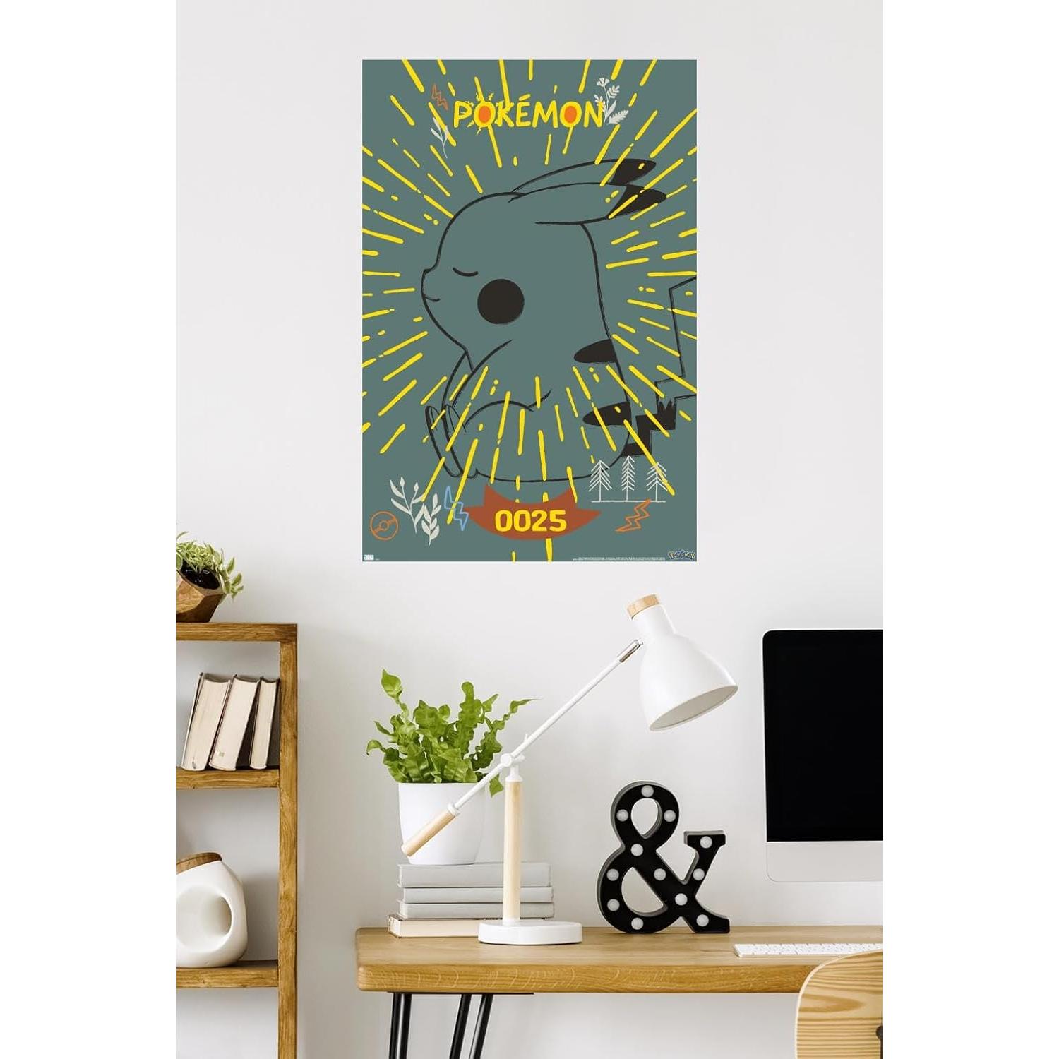 Póster de Pared Pokémon Pikachu Naturaleza Pacífica 86.36x56.83 cm