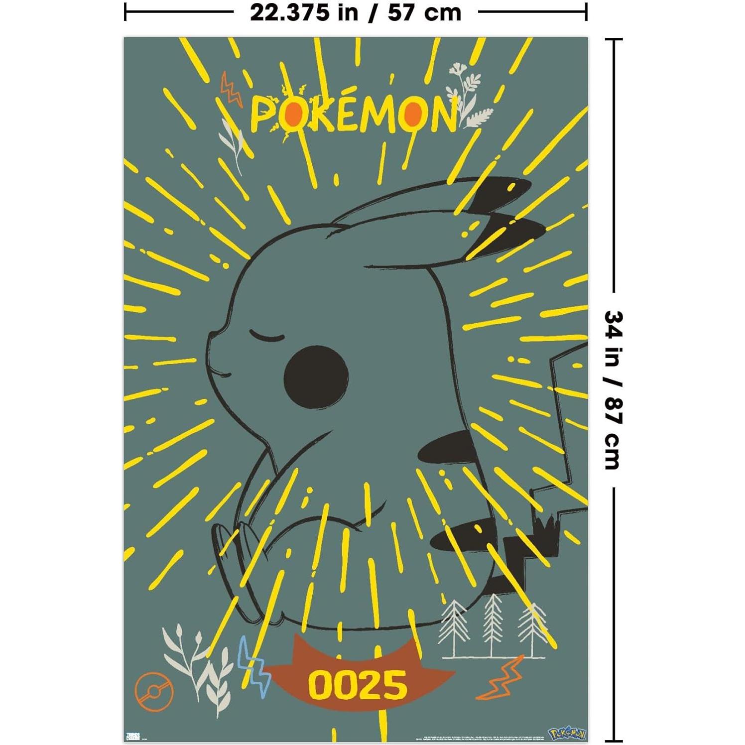 Póster de Pared Pokémon Pikachu Naturaleza Pacífica 86.36x56.83 cm