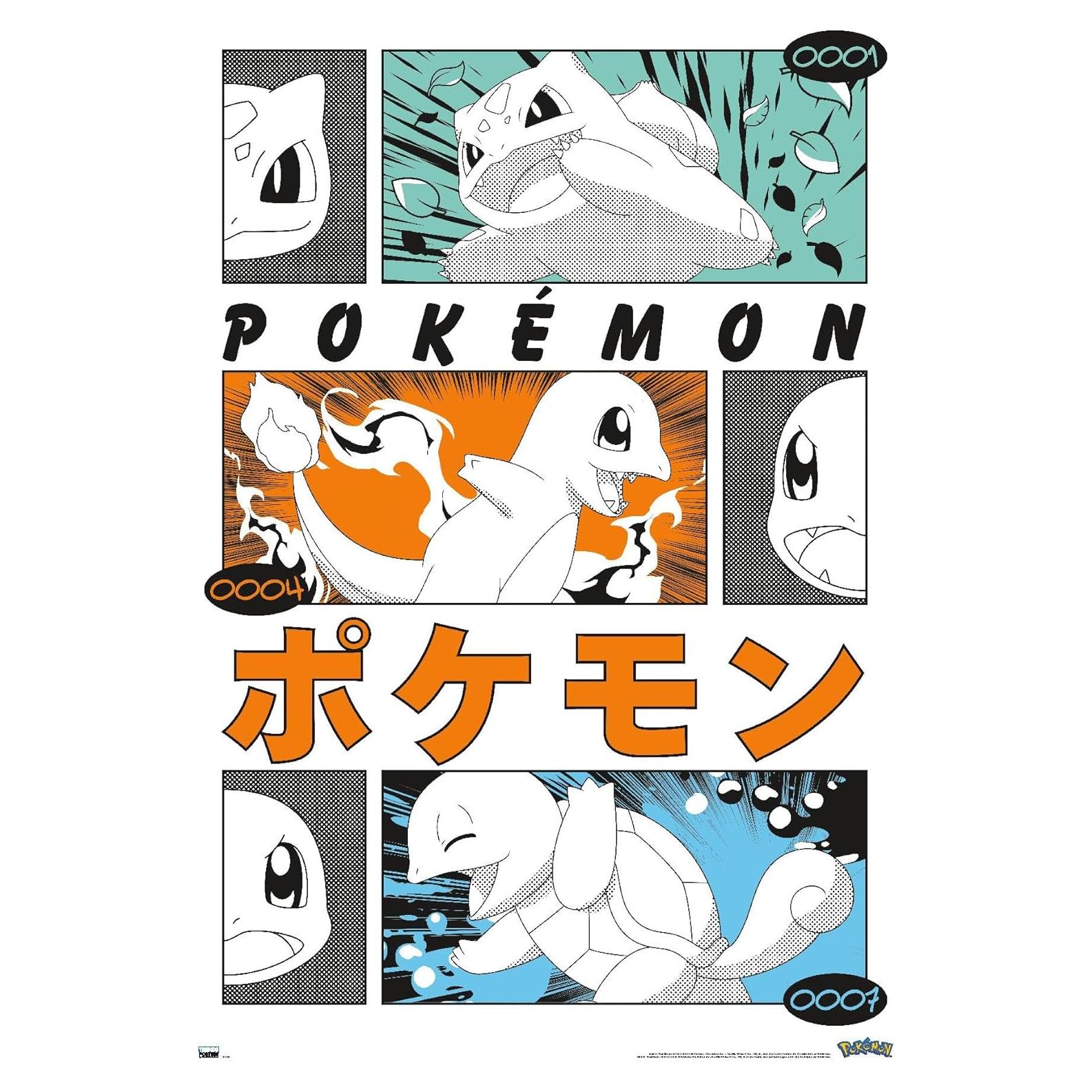 Póster de Pared Pokémon Trio Anime Trends 86.36x56.83 cm