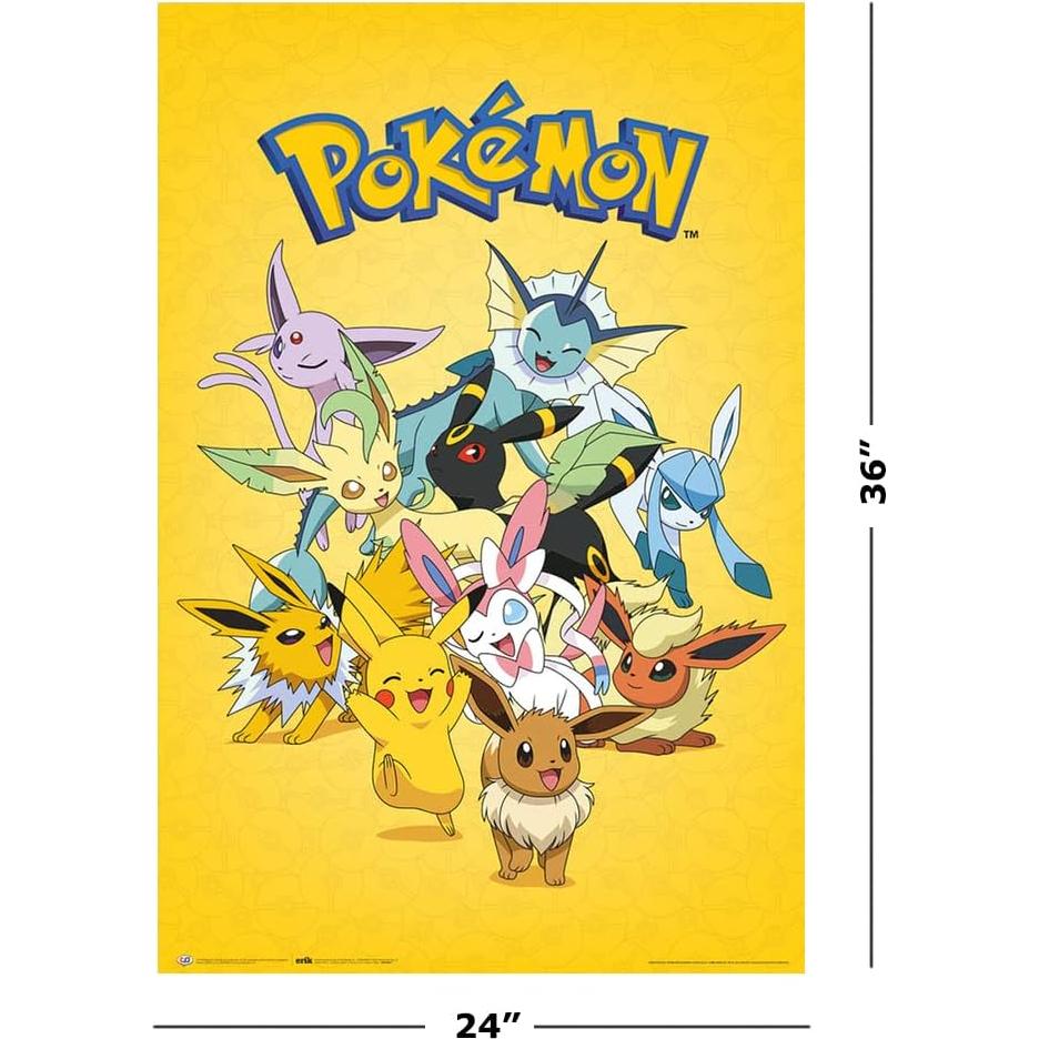Póster Evolución de Eevee Pokémon 61x91 cm Papel