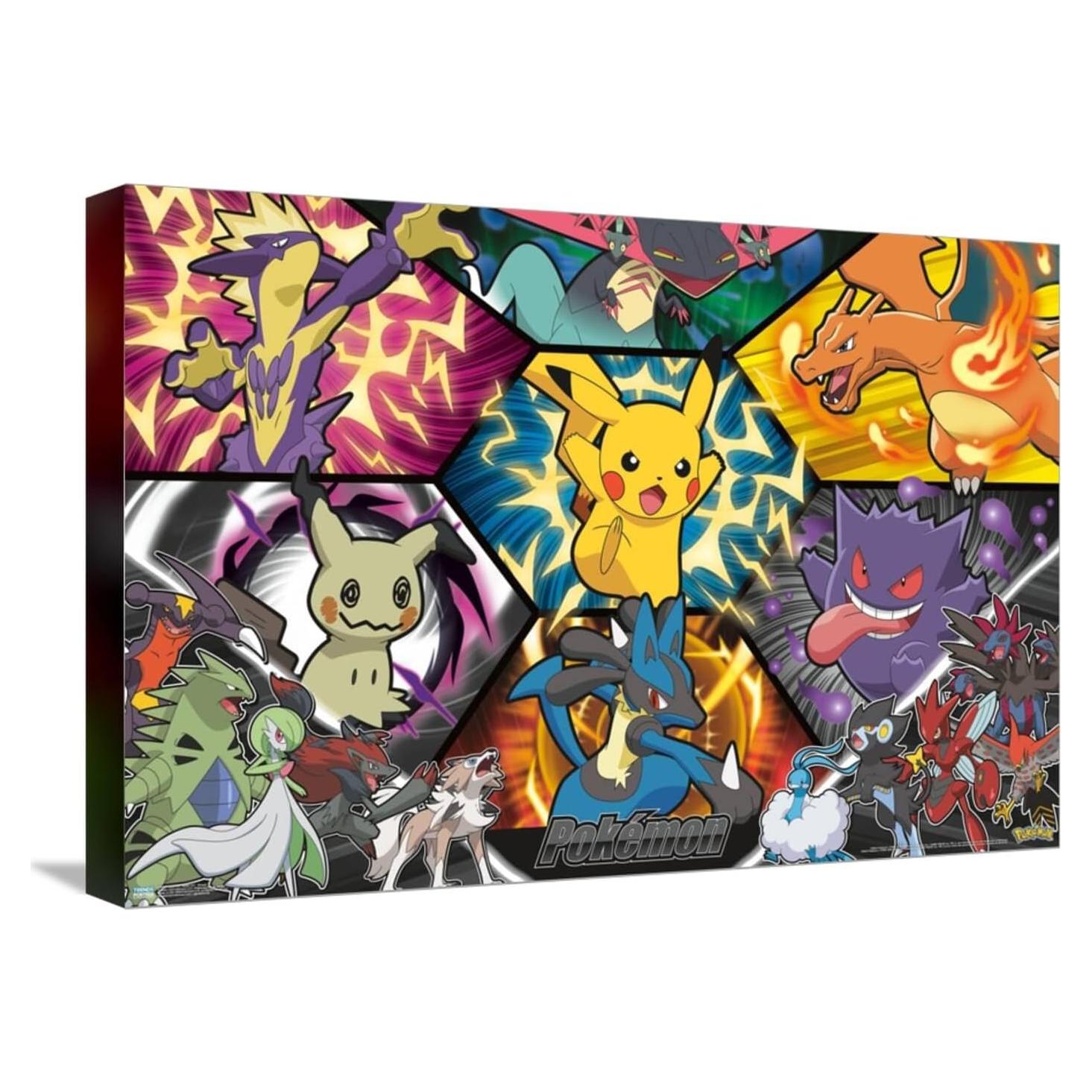 Póster de Lienzo Estirado Pokémon Arte de Batalla 37.4x56.7cm