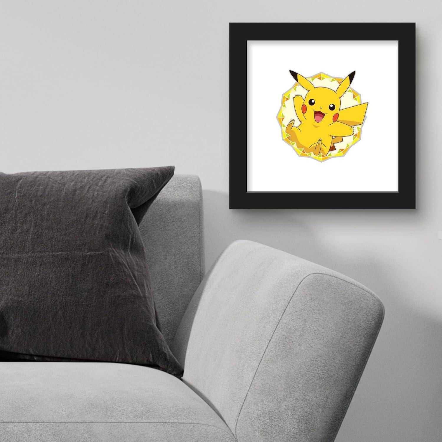 Póster de Arte Pikachu Gallery Pops 30.48 cm Marco Negro